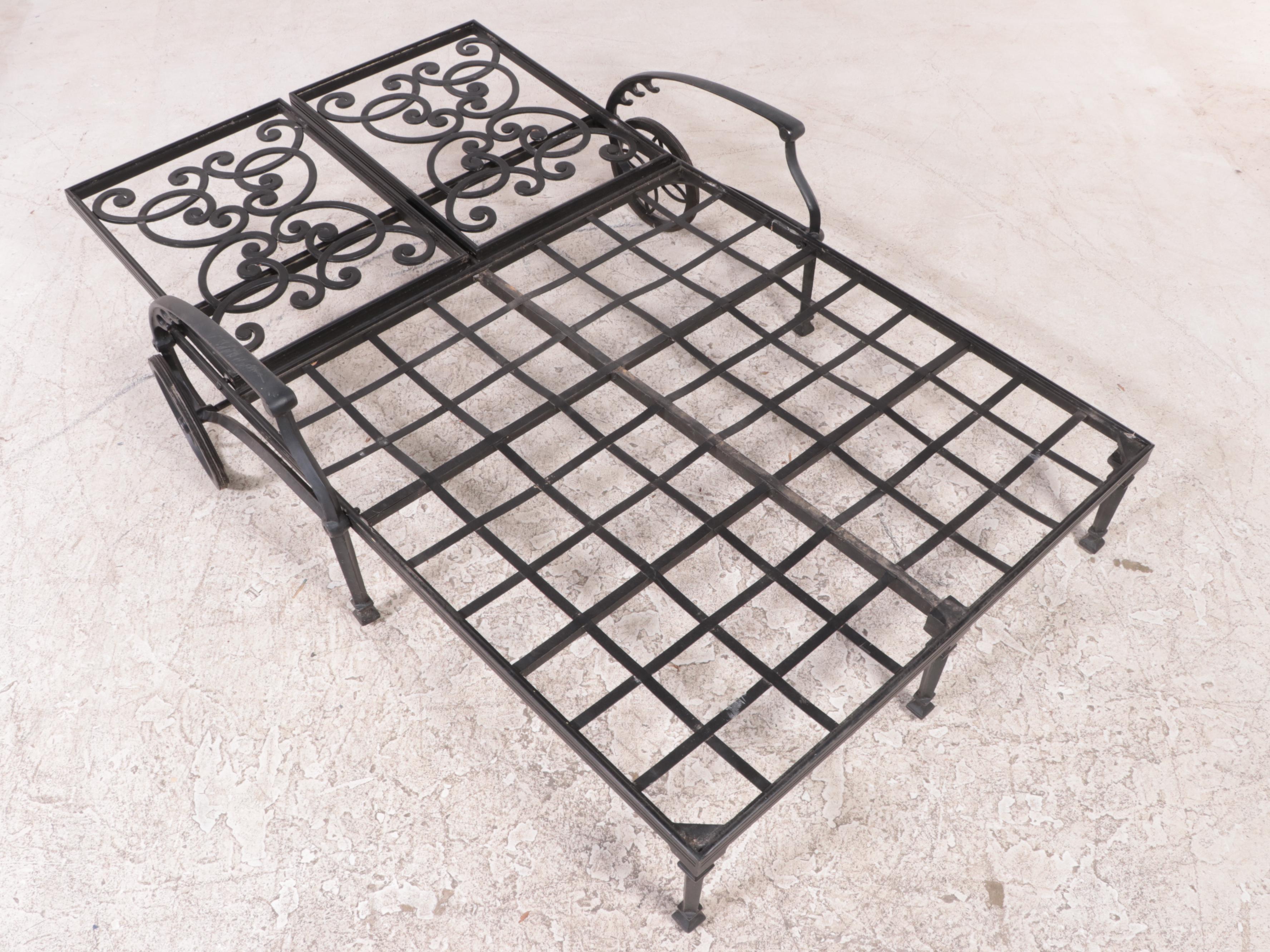 Ballard Designs "Amalfi" Double Chaise Patio Lounger with Cushions