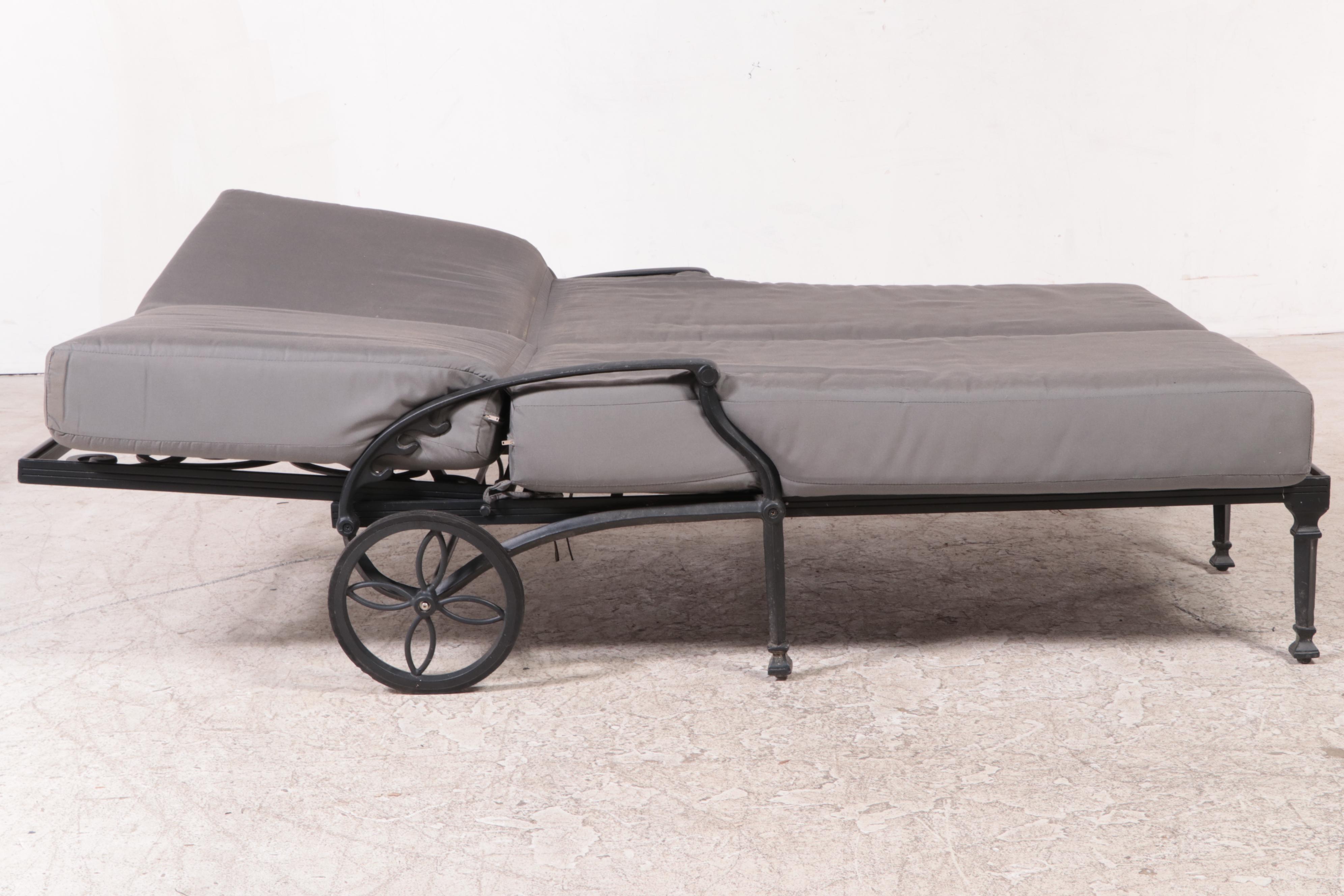 Ballard Designs "Amalfi" Double Chaise Patio Lounger with Cushions