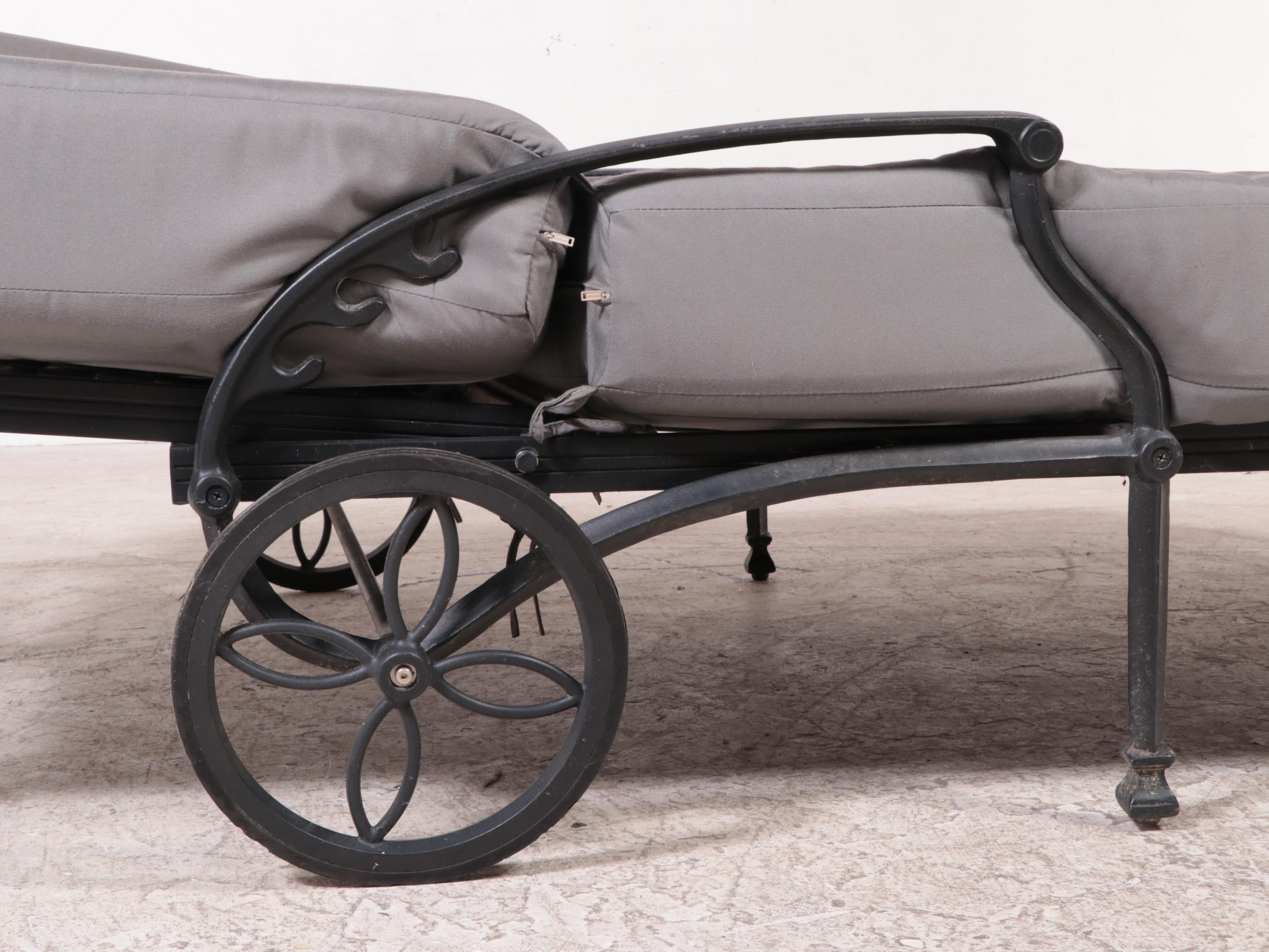 Ballard Designs "Amalfi" Double Chaise Patio Lounger with Cushions