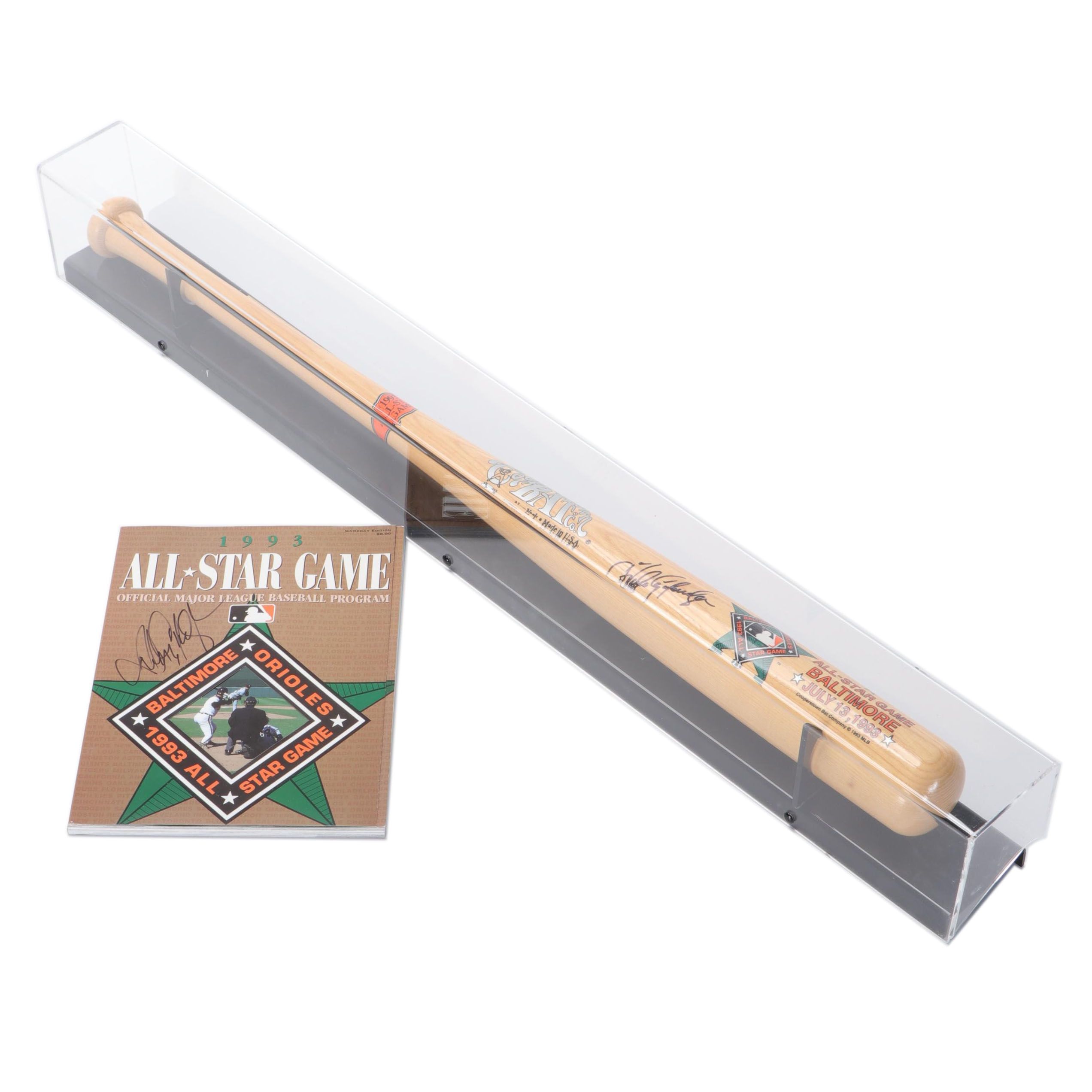 1993 MLB All-Star Game Andres Galarraga Signed Baseball Bat In Case, Program