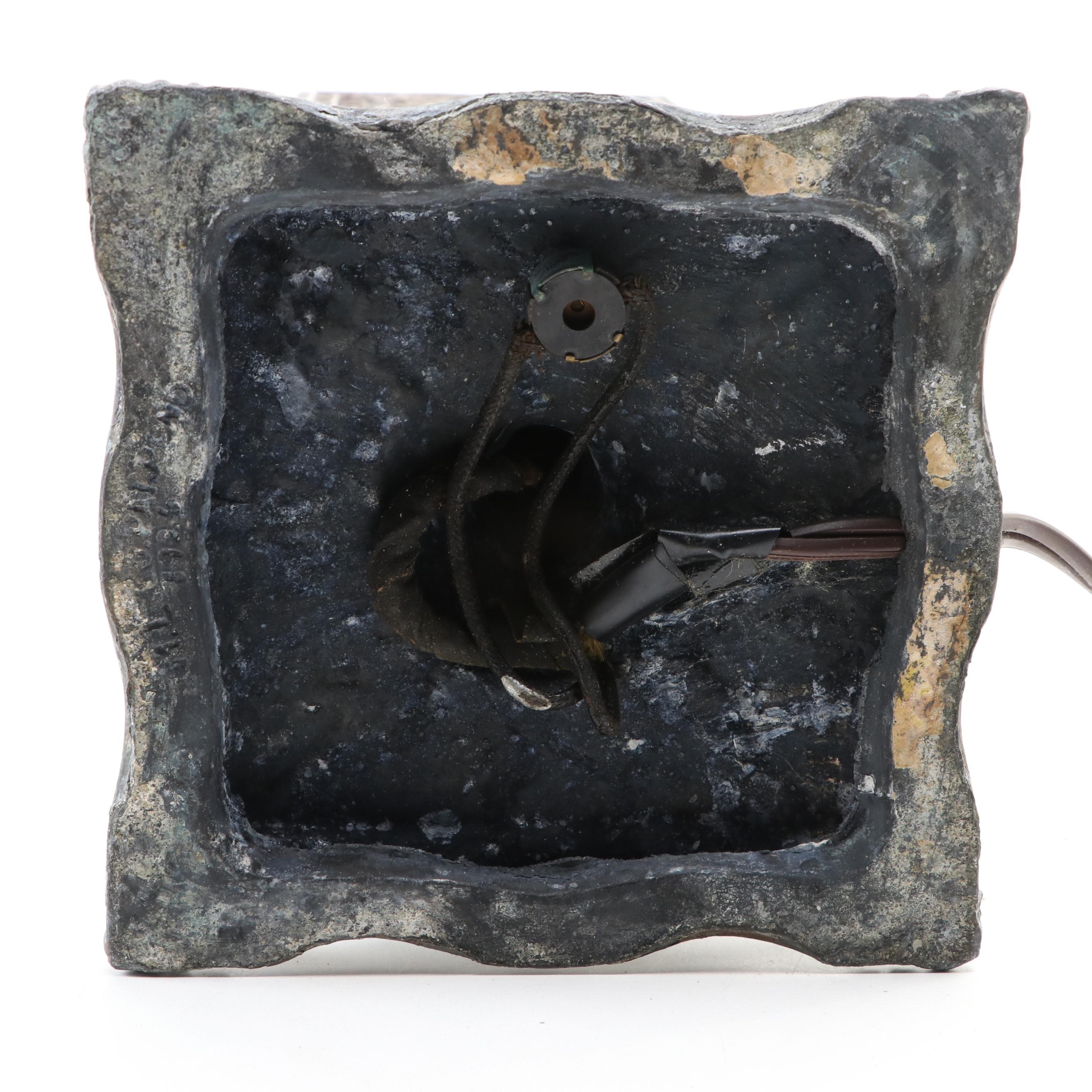 Gothic Revival Style Cast Metal Lamp, Late 20th C