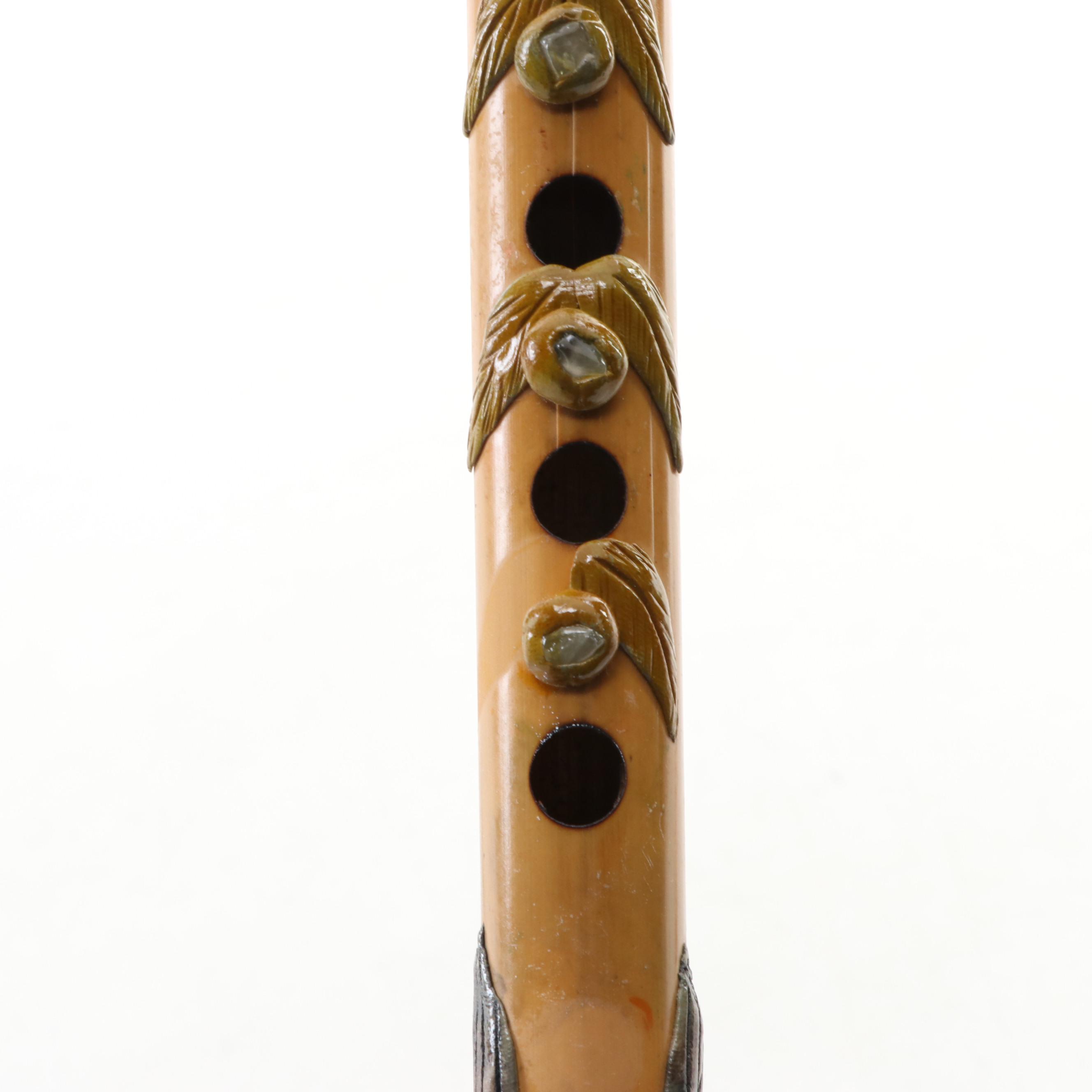 Native American Style Ceramic Embellished Woodwind Instruments