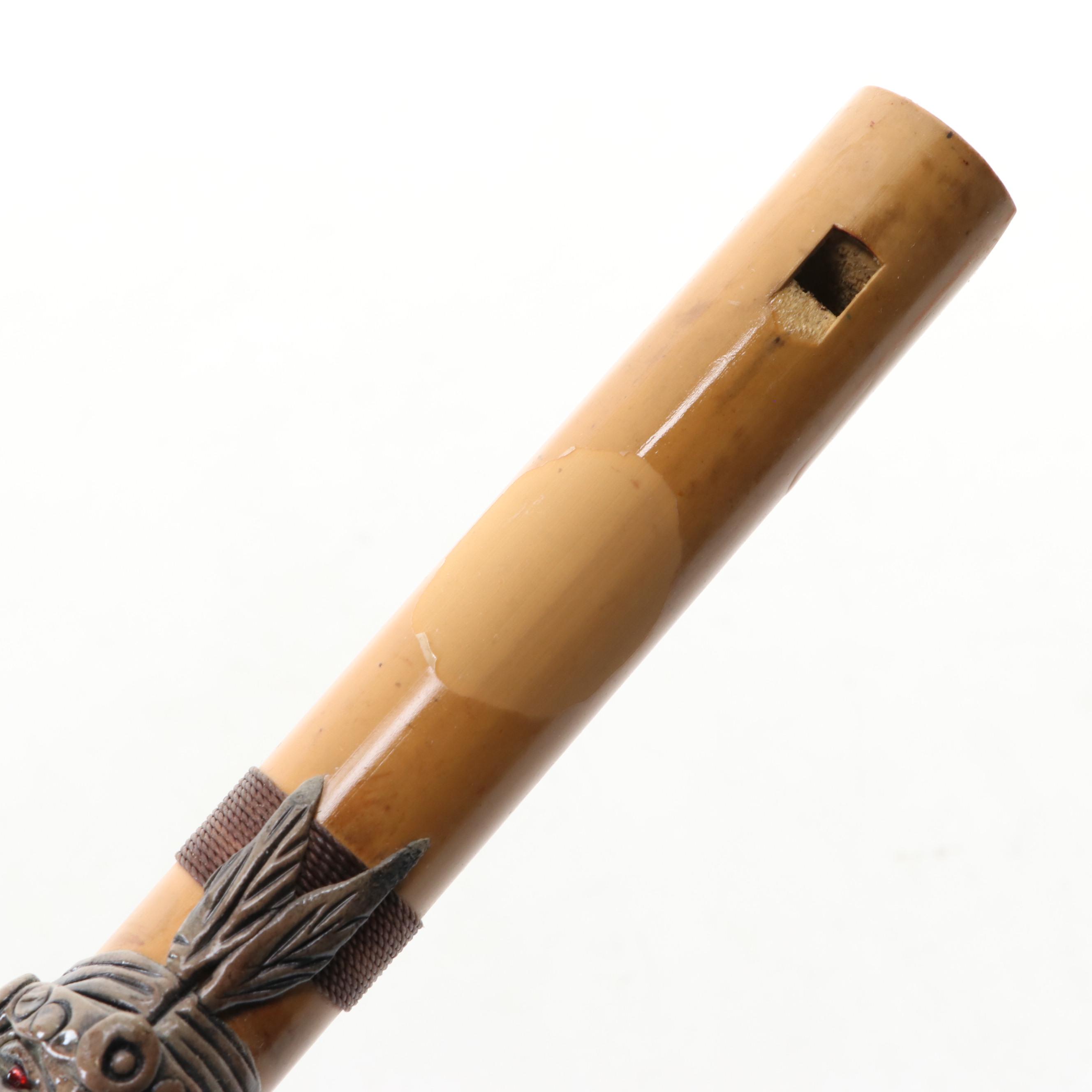 Native American Style Ceramic Embellished Woodwind Instruments