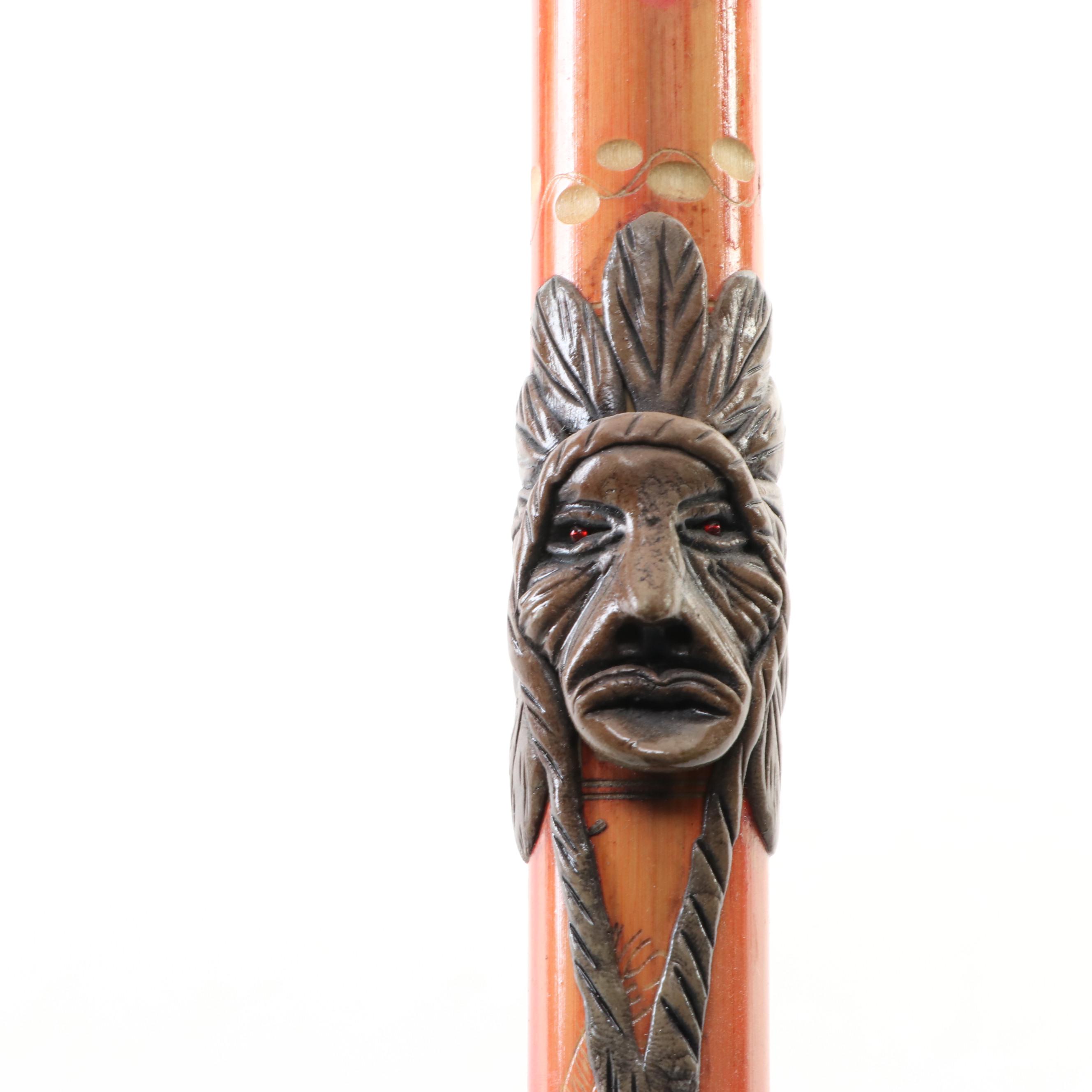 Native American Style Ceramic Embellished Woodwind Instruments