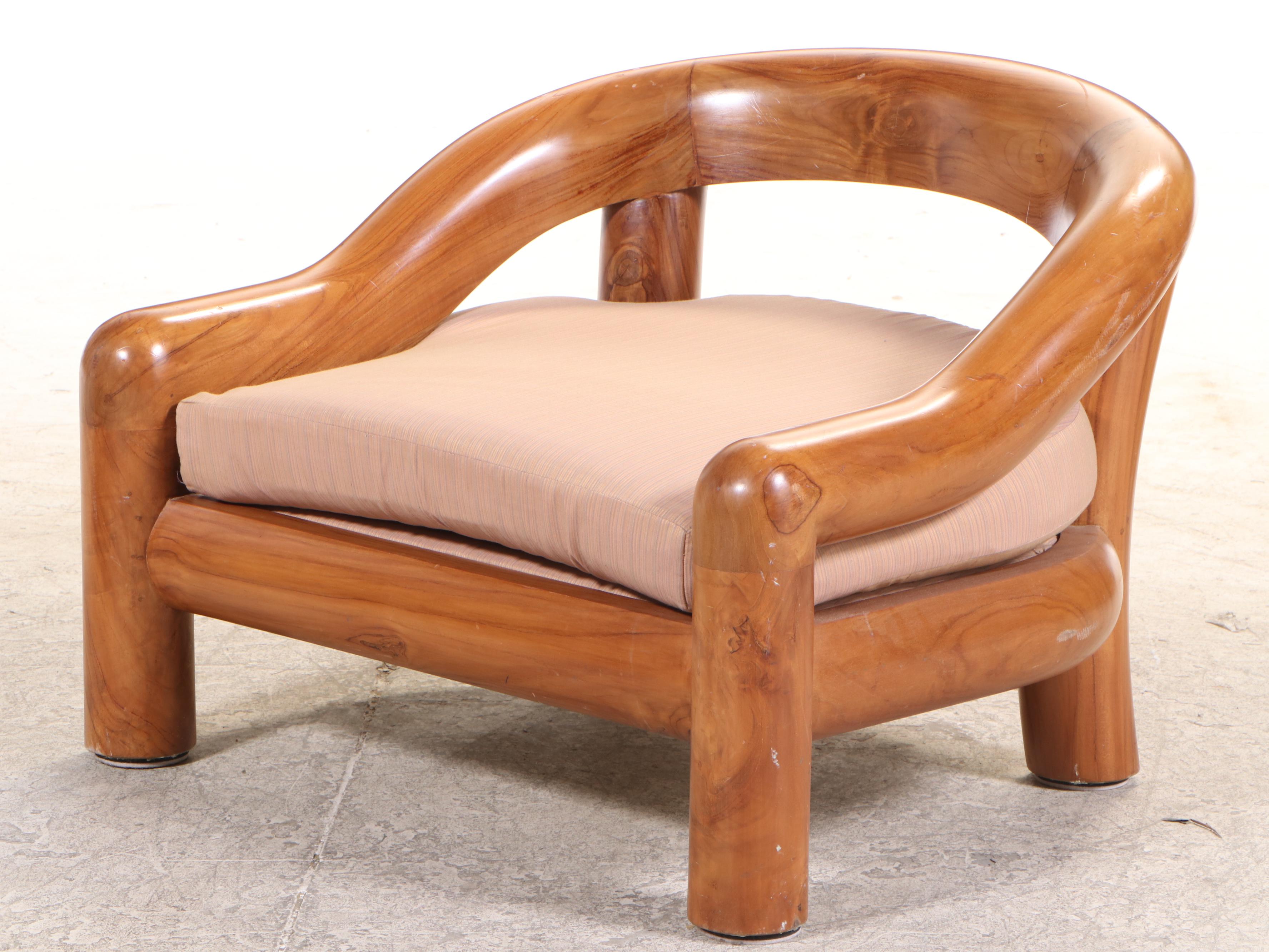 Modern Chinese Style Lounge Chair and Ottoman