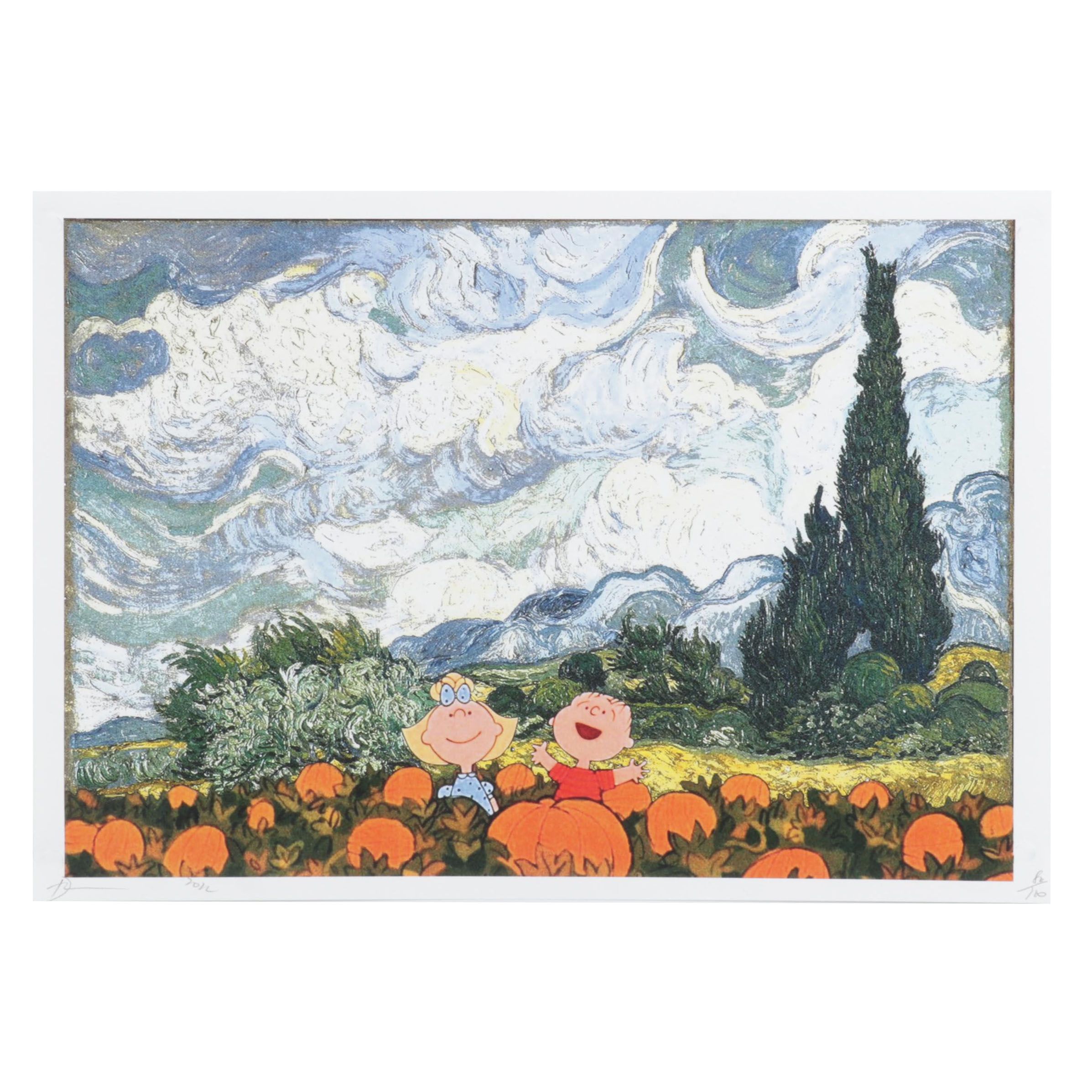 Death NYC Pop Art Graphic Print Homage to Van Gogh and Peanuts, 2022