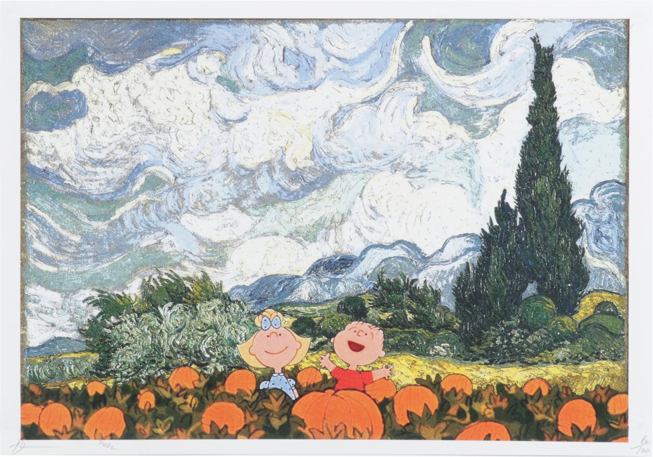 Death NYC Pop Art Graphic Print Homage to Van Gogh and Peanuts, 2022