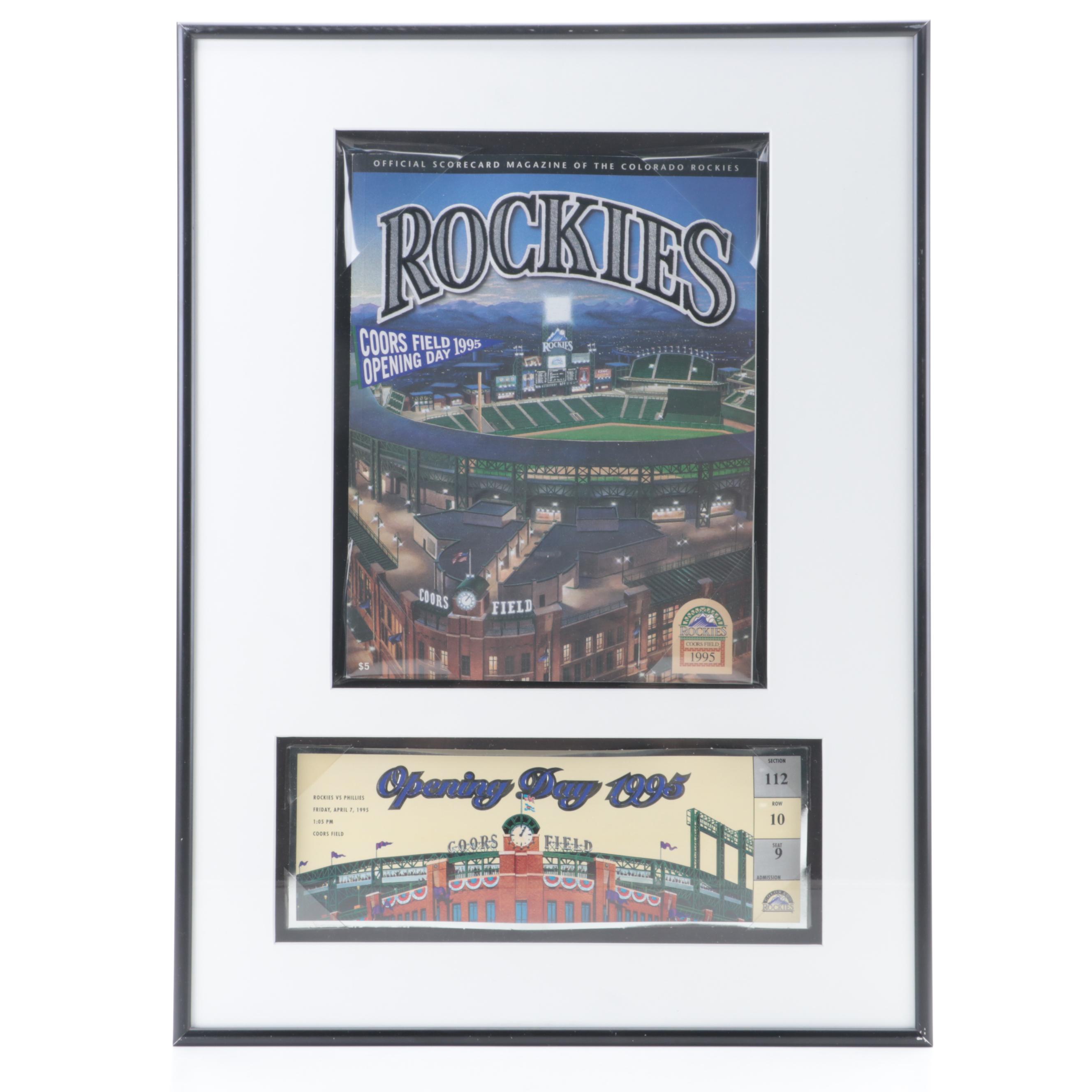 1995 MLB All-Star Game Framed Signed Program, Rockies Opening Day Tickets, More