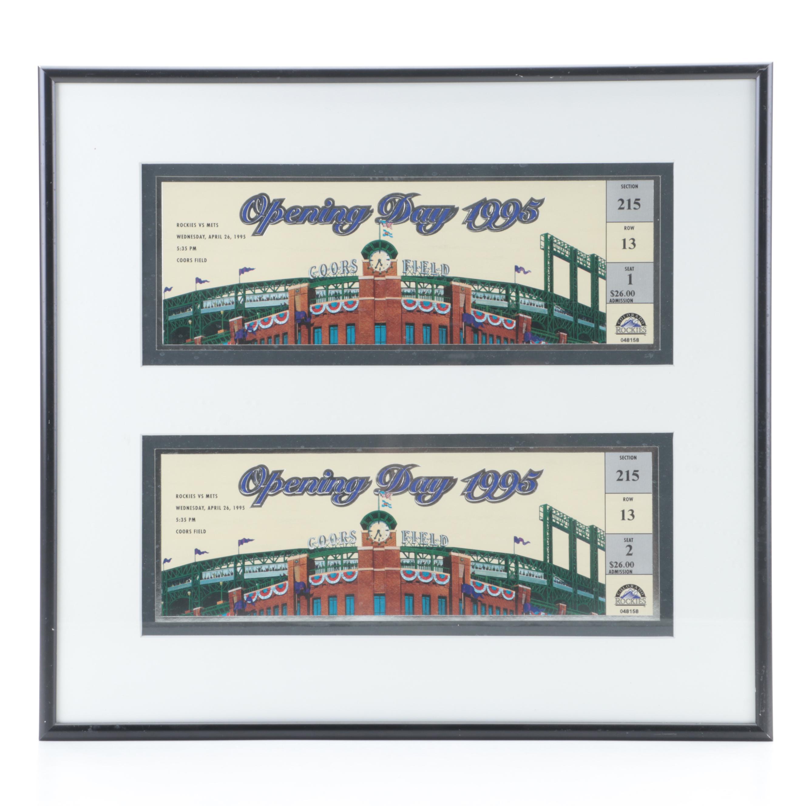 1995 MLB All-Star Game Framed Signed Program, Rockies Opening Day Tickets, More