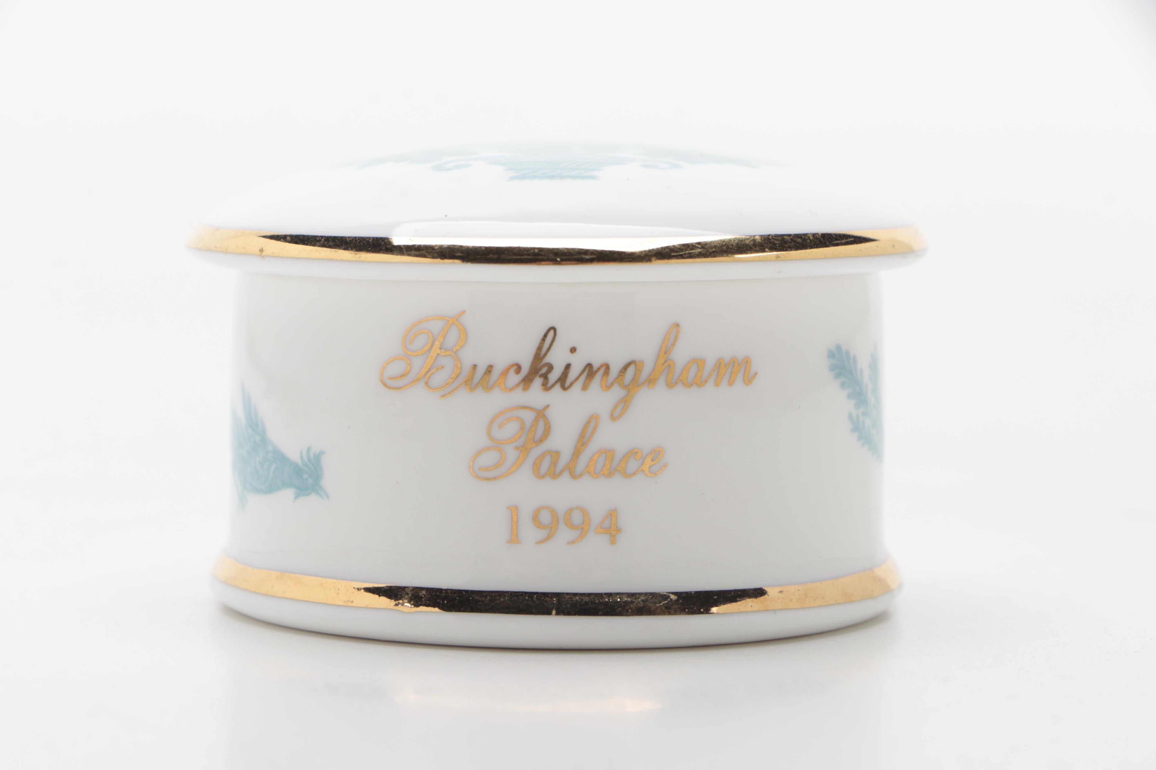 Royal Collection Buckingham Palace 1994 Porcelain Annual Mug and Trinket Box