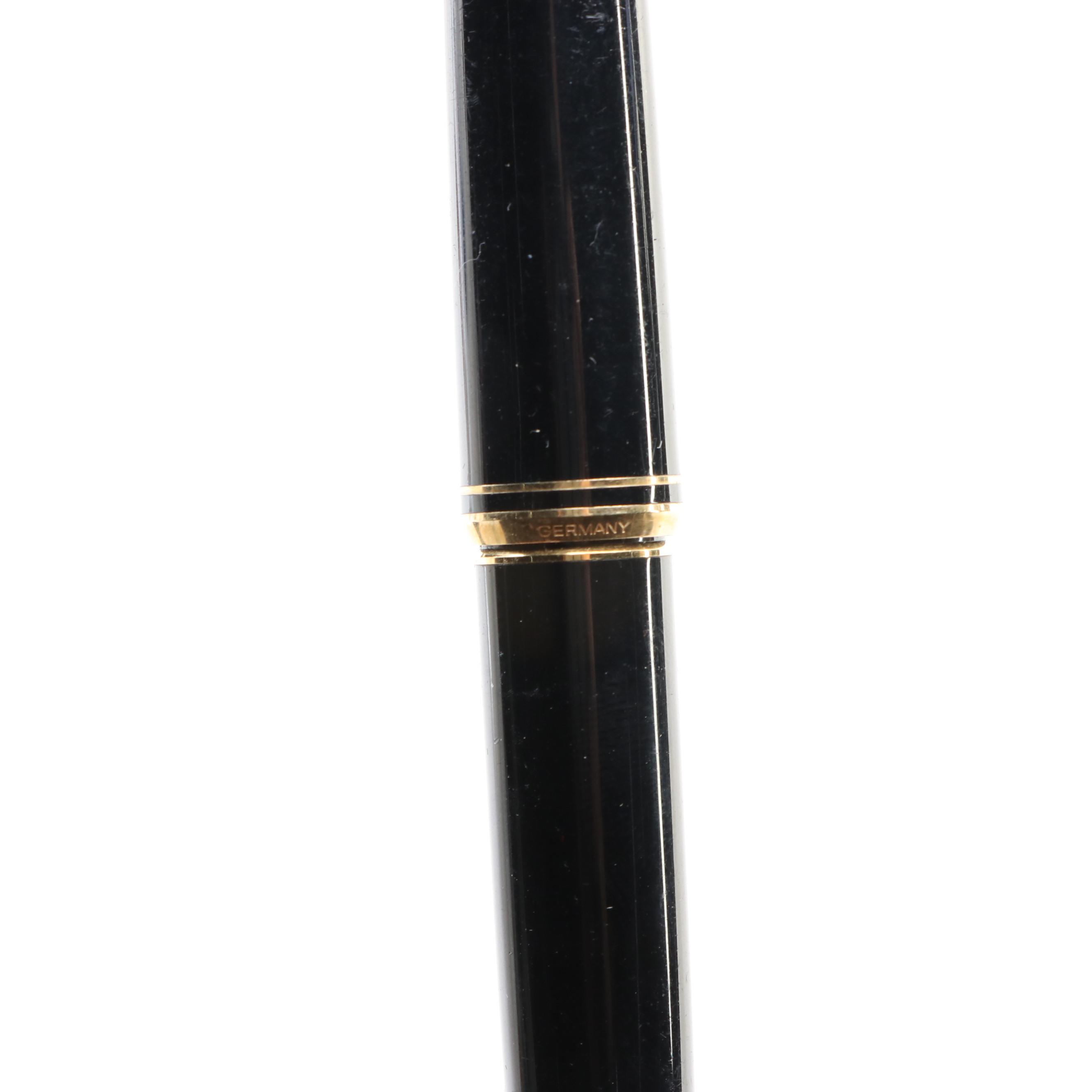 Montblanc Black Resin Fountain Pen and Ballpoint Pen