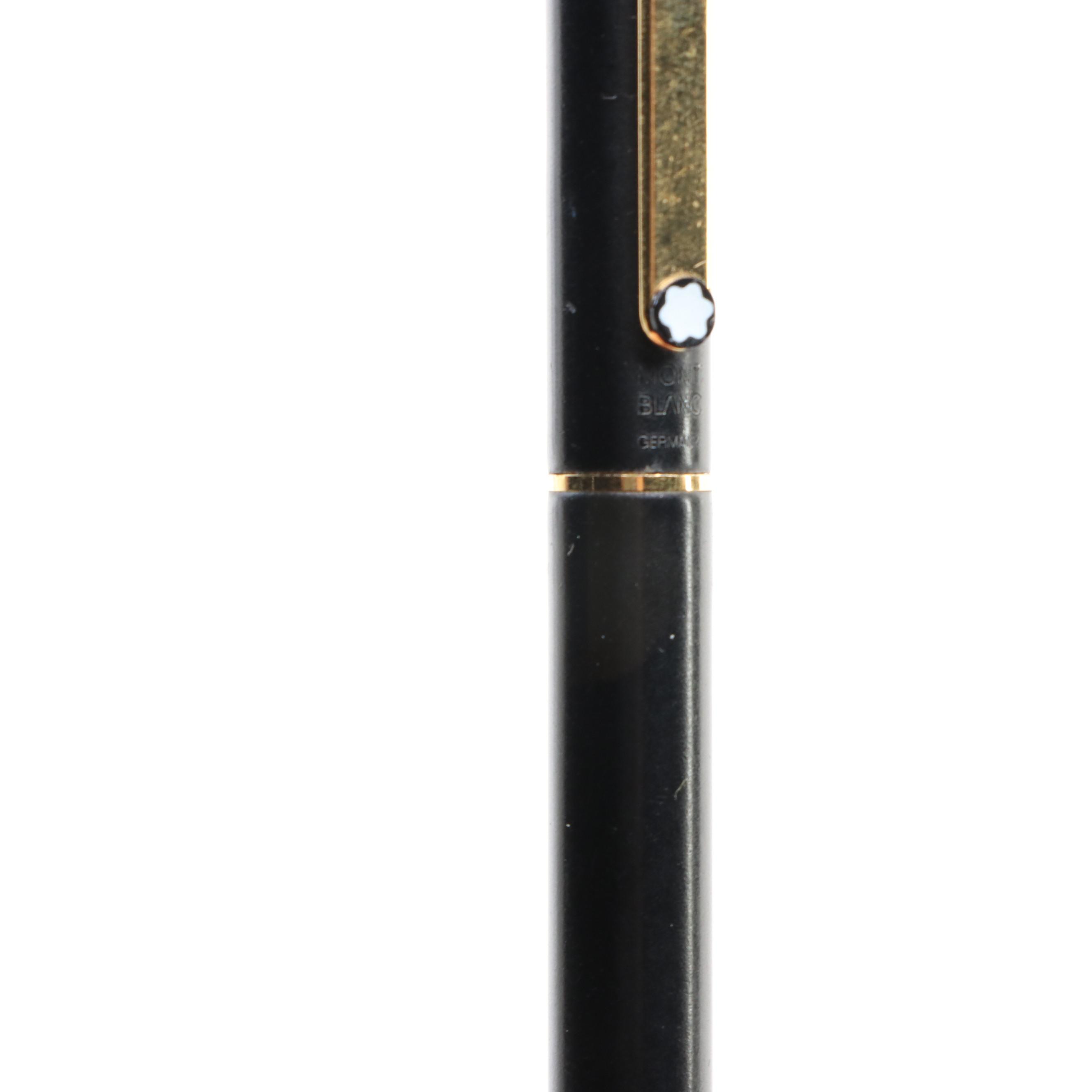 Montblanc Black Resin Fountain Pen and Ballpoint Pen