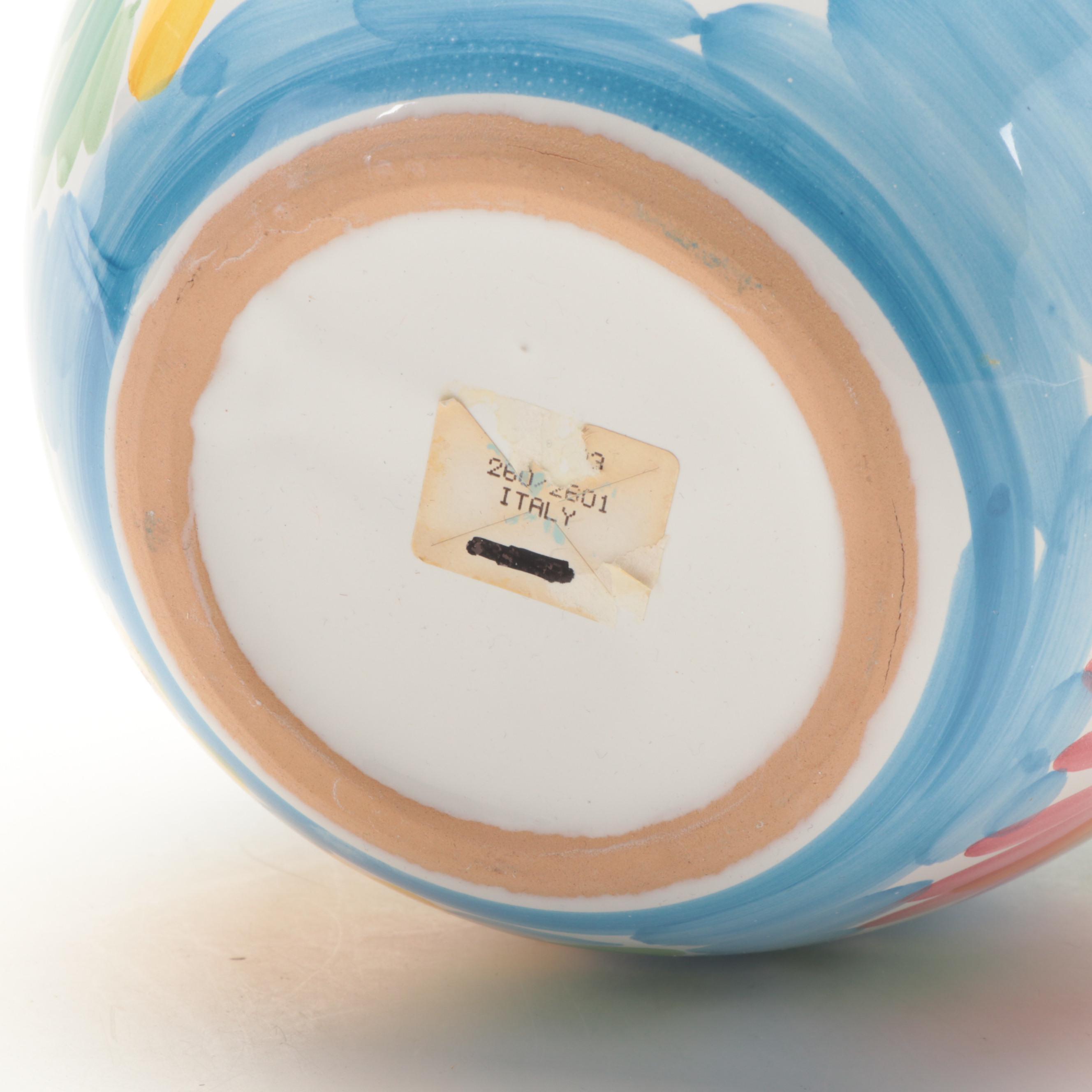 Amia Studios Hand-Painted Stained Glass Vase with Other Hand-Painted Vases