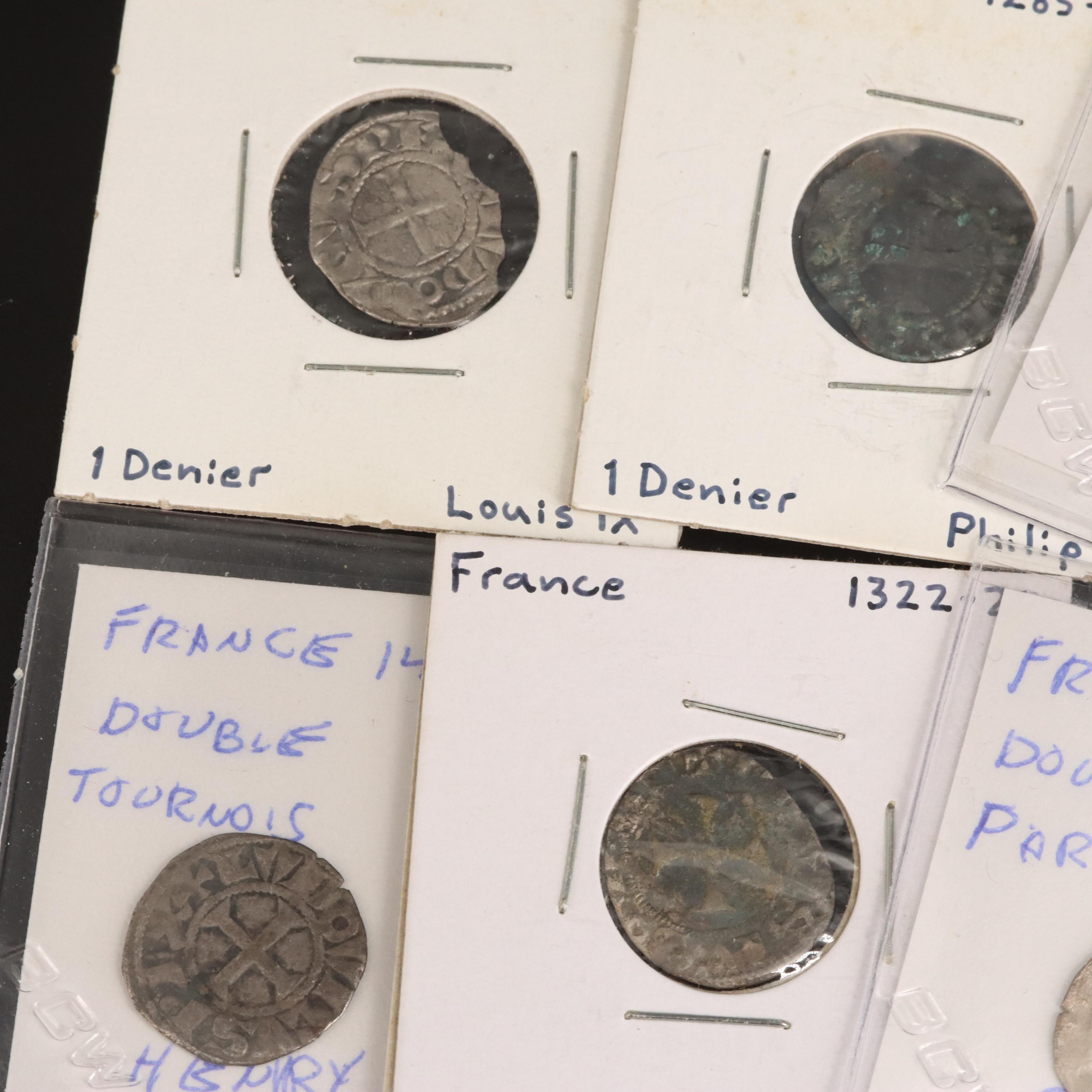 Collection of Eleven French Medieval Silver and Billon Coins