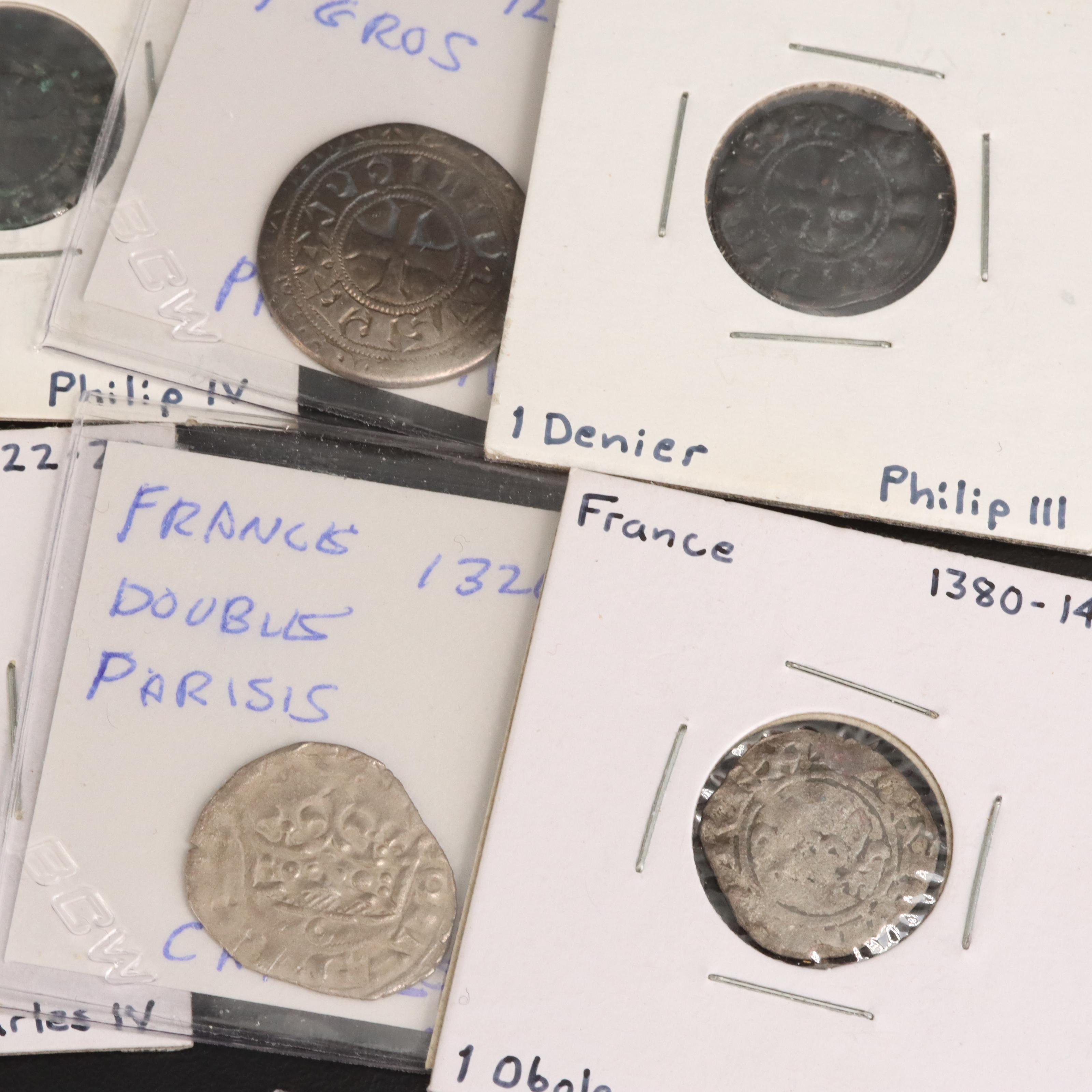 Collection of Eleven French Medieval Silver and Billon Coins