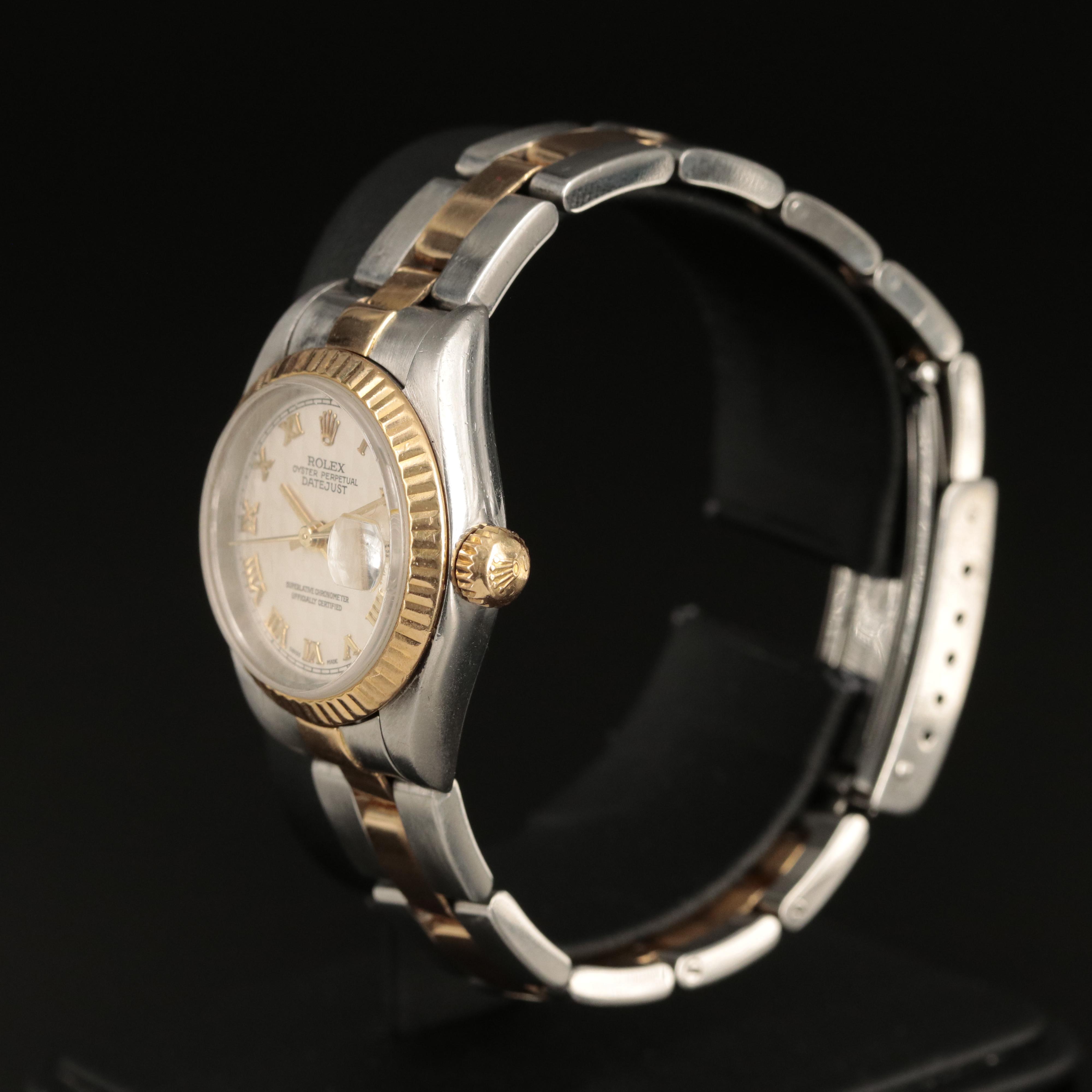 1998 - 2000 Rolex Datejust Ivory Pyramid Roman Dial Watch