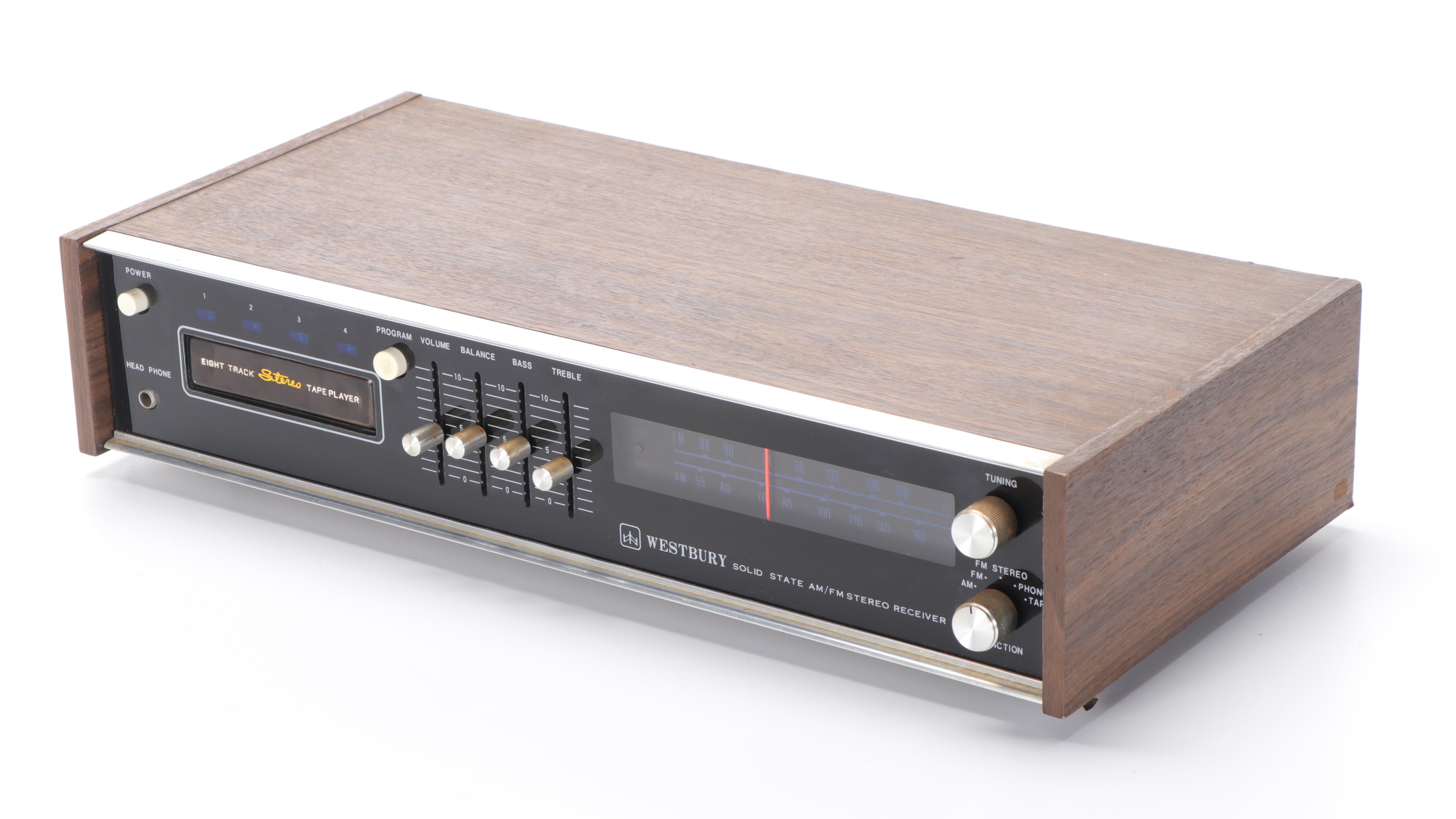 Westbury Stereo Receiver and Eight Track Player, DeJay Turntable and Tapes