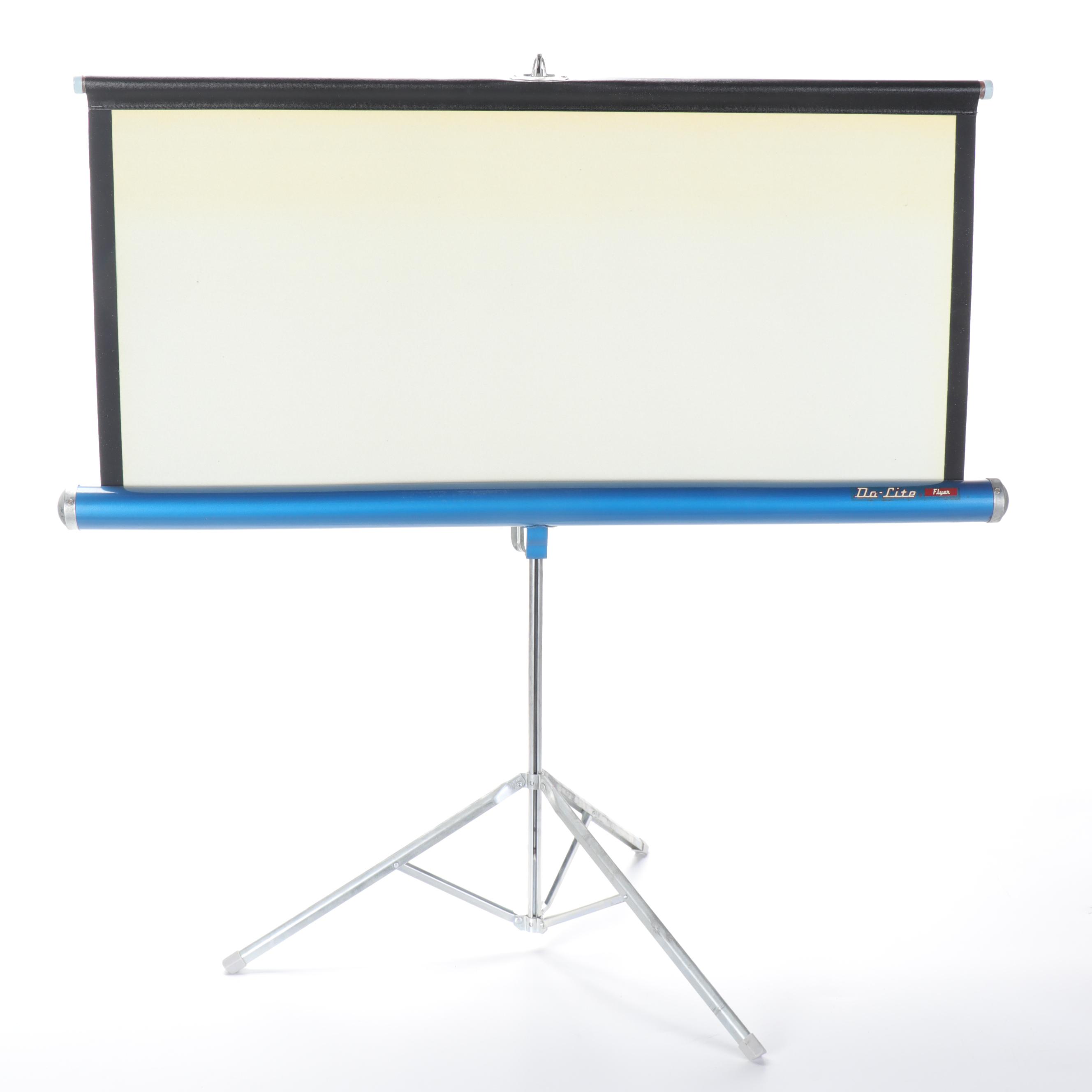 Keystone K-511 Automatic Slide Projector, Da-Lite Projection Screen and Storage