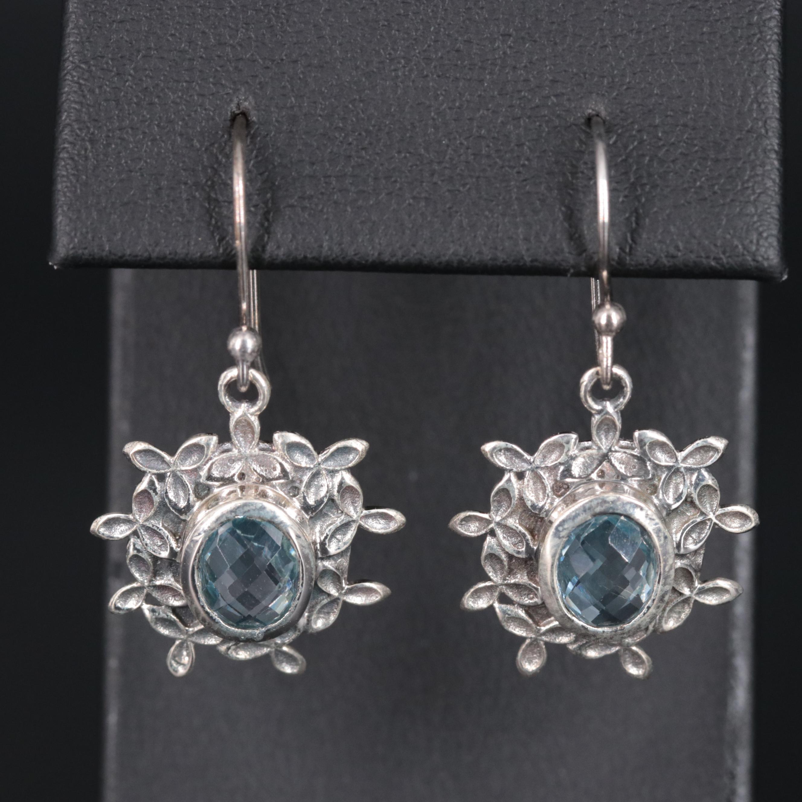 Sterling Silver Gemstone Drop Earrings