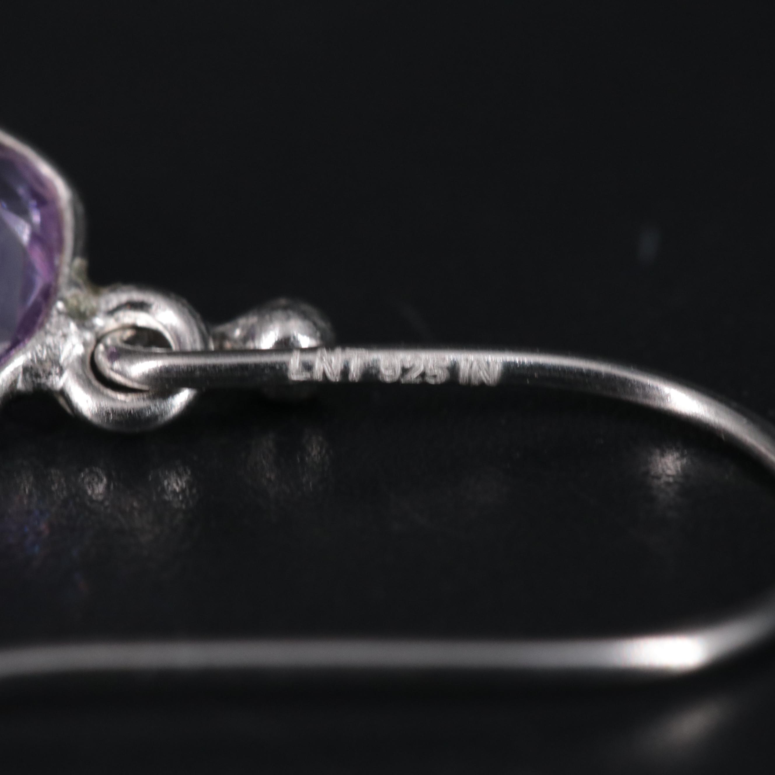 Sterling Silver Amethyst Drop Earrings