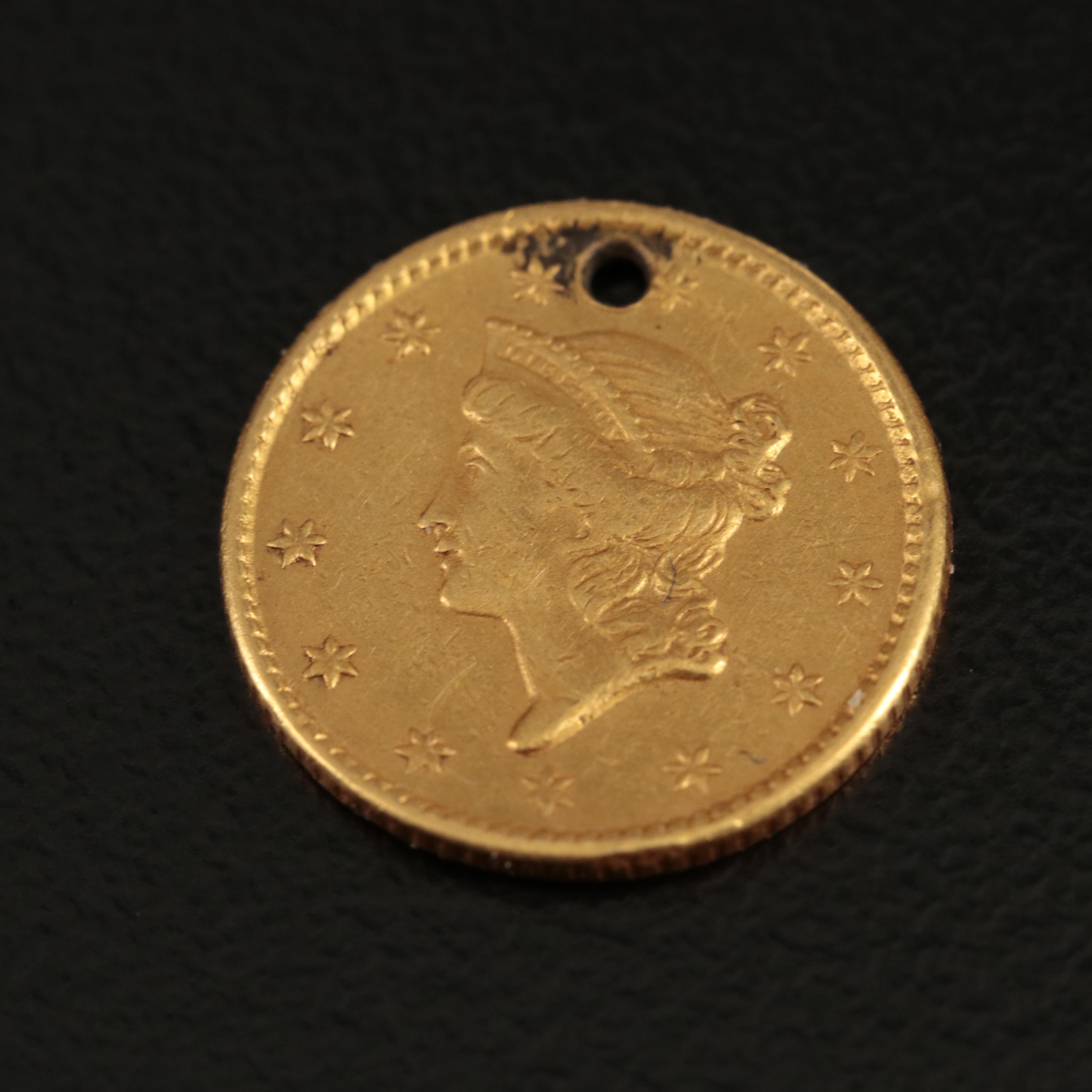 1851 Liberty Head $1 Gold Coin