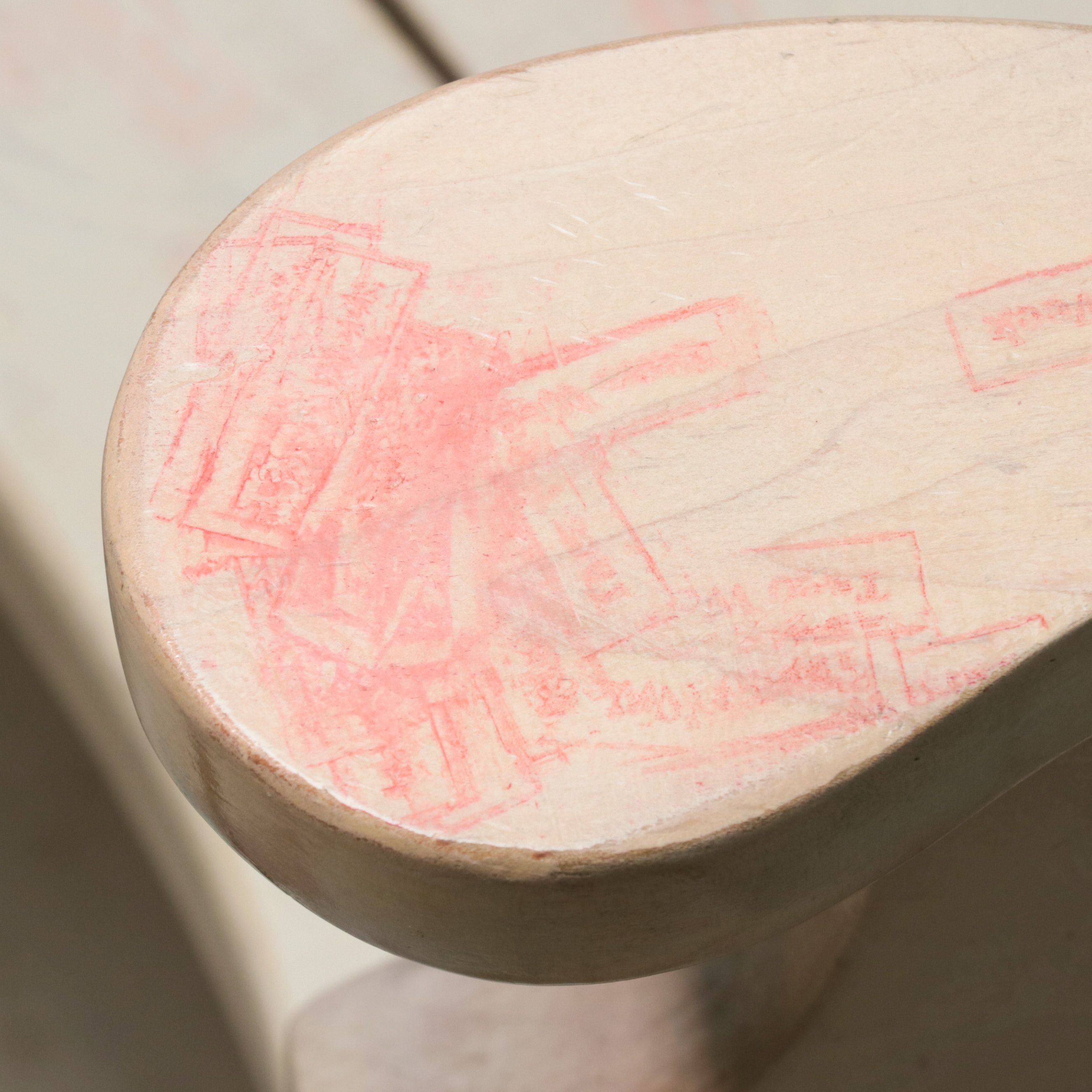 Pair of Large Wooden Slat Back Curved Benches with Armrests