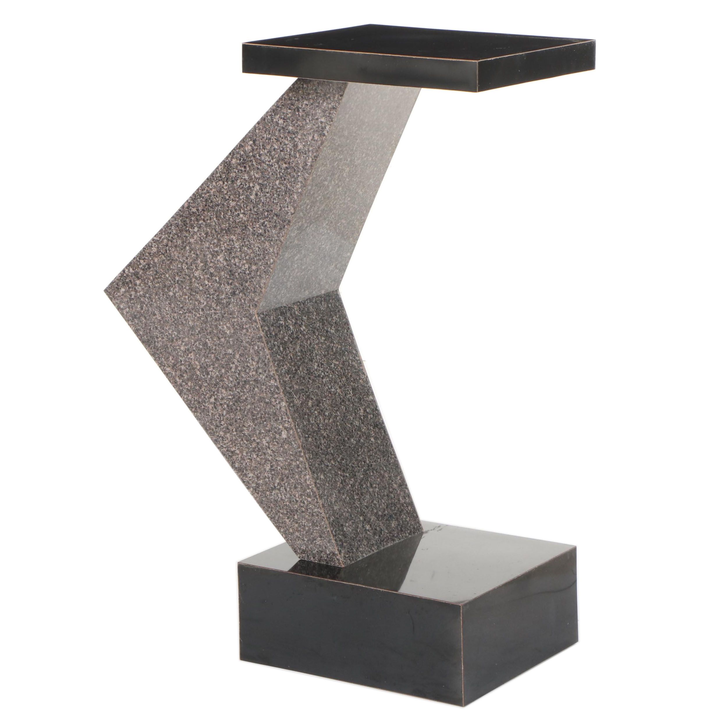 Abstract Laminate Faux-Granite Pedestal Stand
