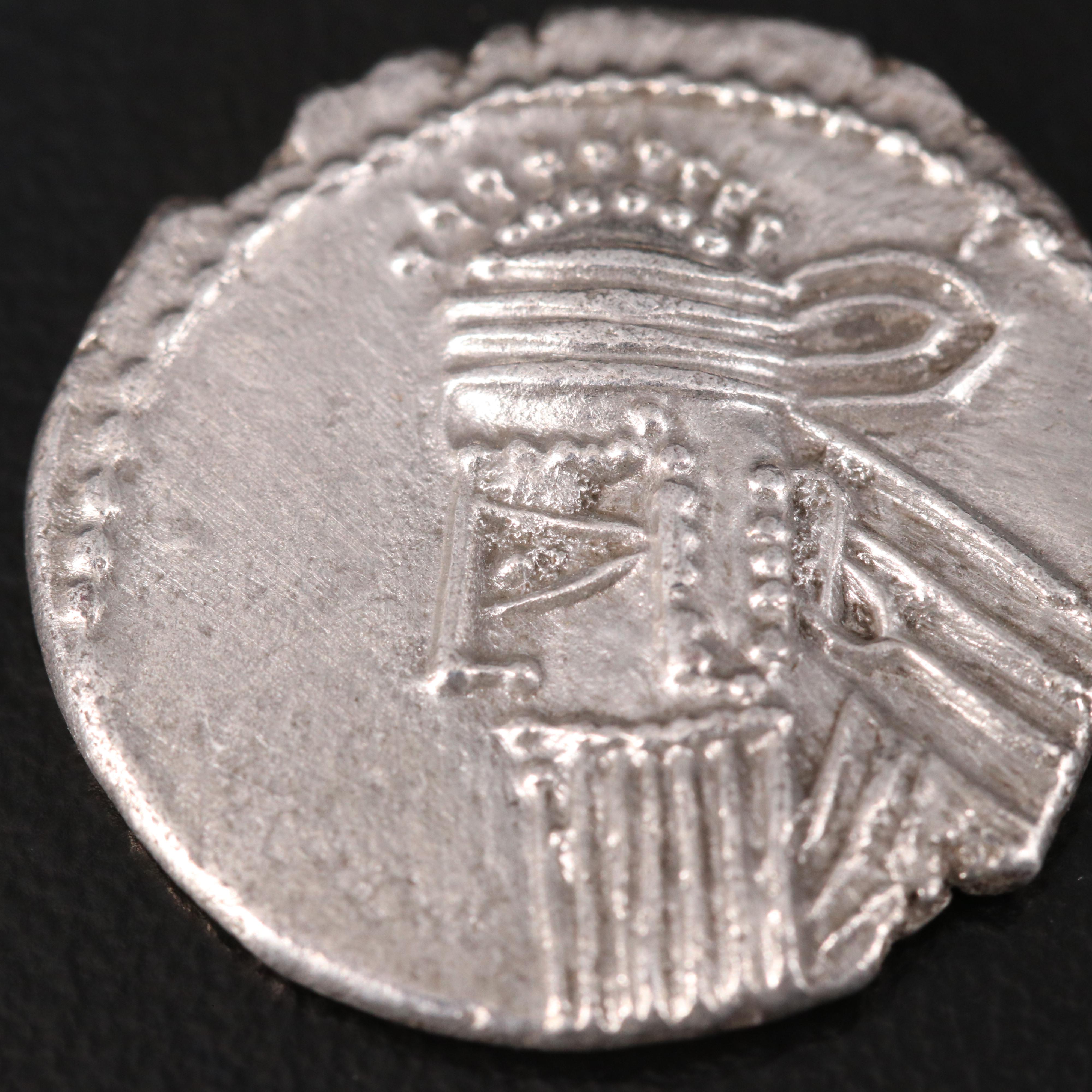 Ancient Parthian AR Drachm of Vologases IV, ca. 150 AD