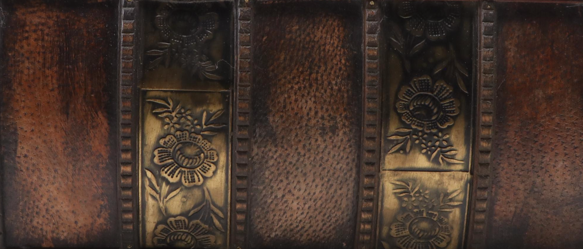 Wooden Domed Lid Chest with Brass Accents