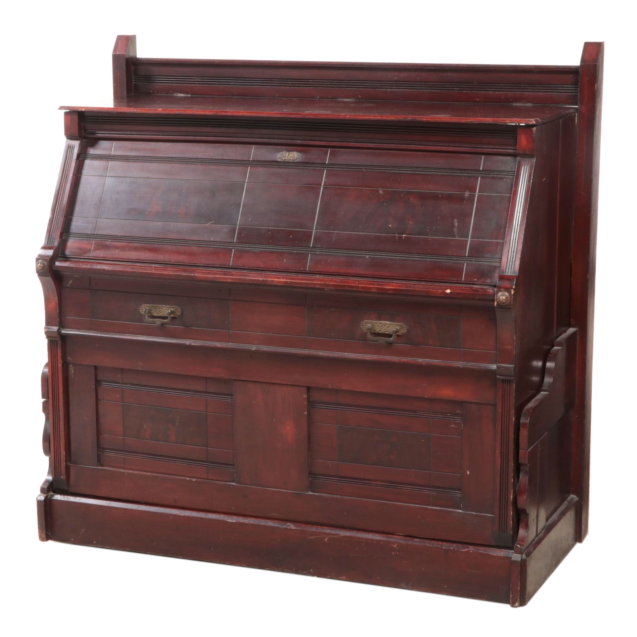 A.H. Andrews Victorian Eastlake Birch "Murphy" Bed in 3/4 Size