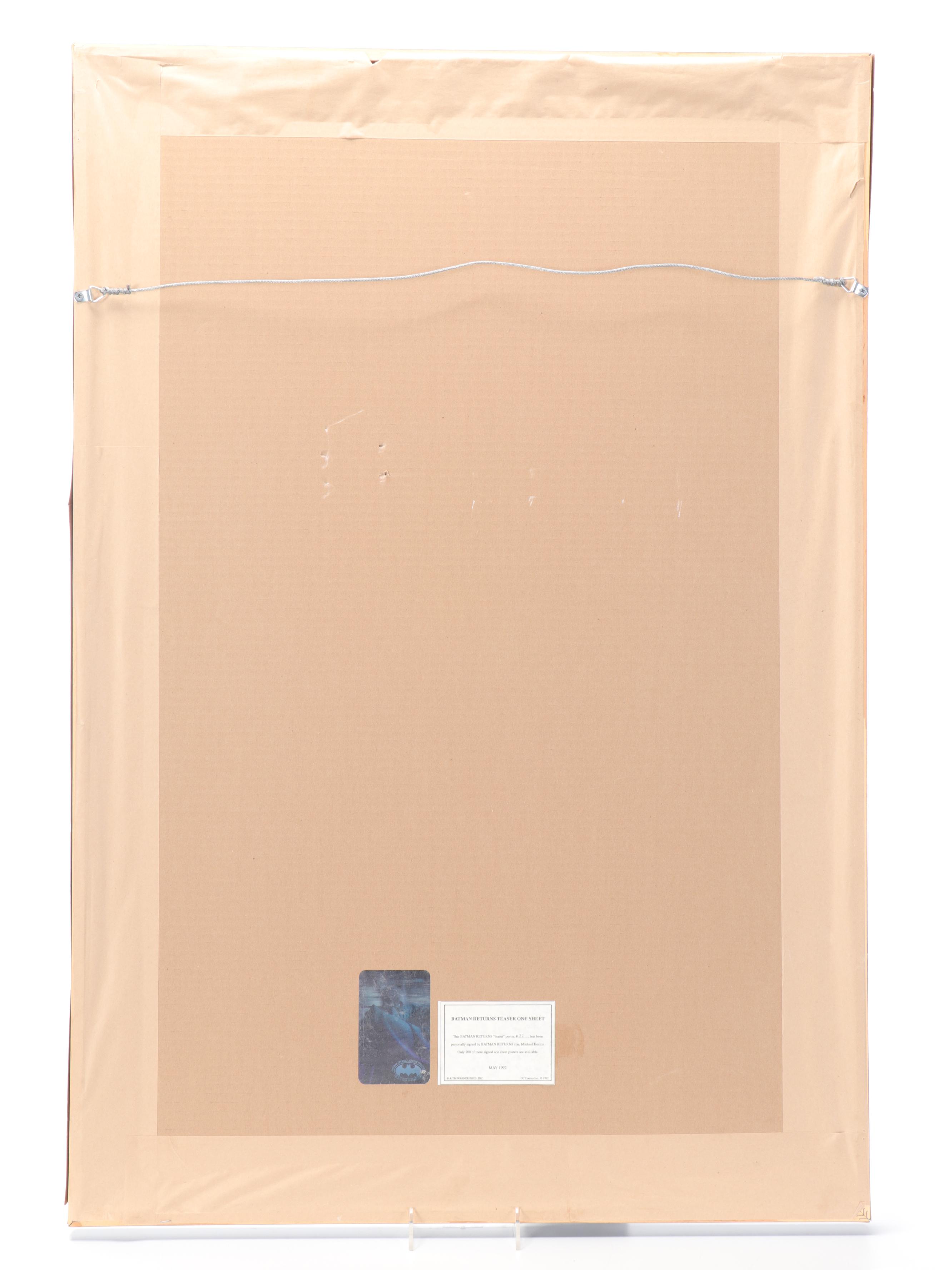 Michael Keaton Signed "Batman Returns" Framed Movie Poster, 1992