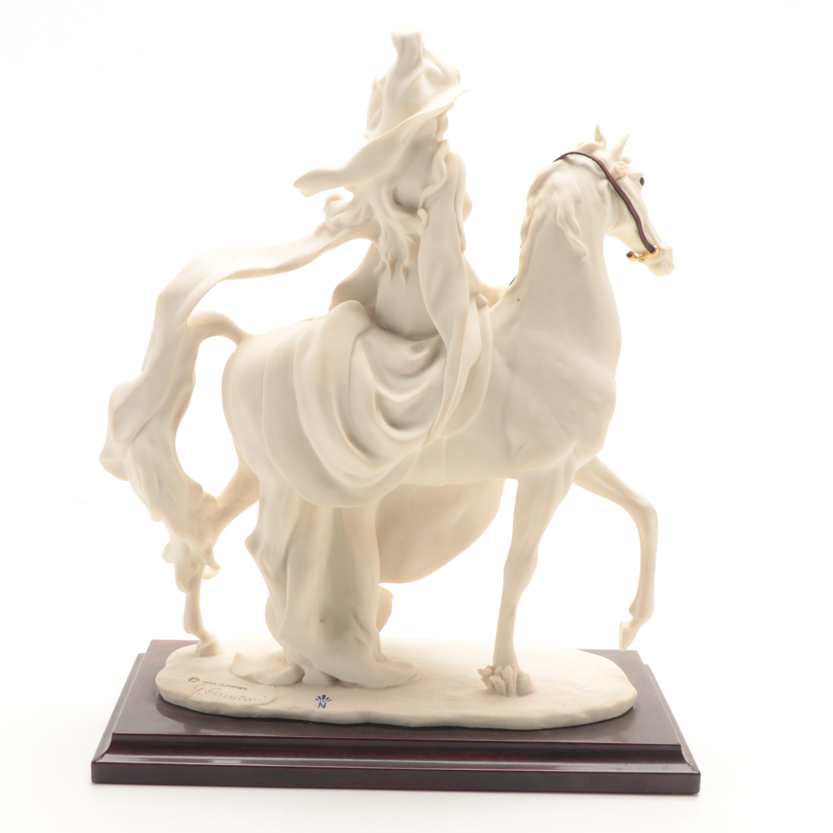 Giuseppe Armani "Lady Riding Horse" Resin Figurine on Base