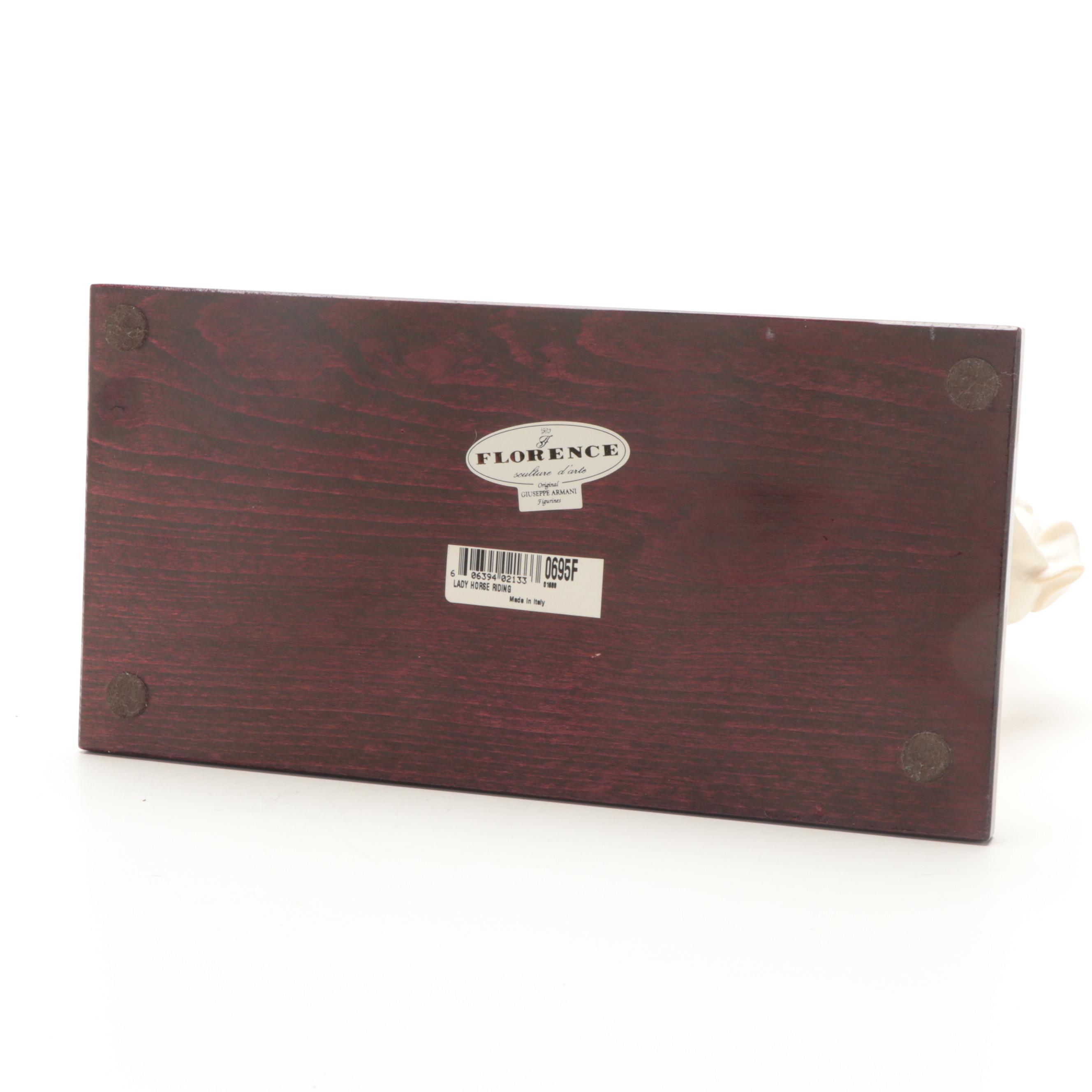 Giuseppe Armani "Lady Riding Horse" Resin Figurine on Base