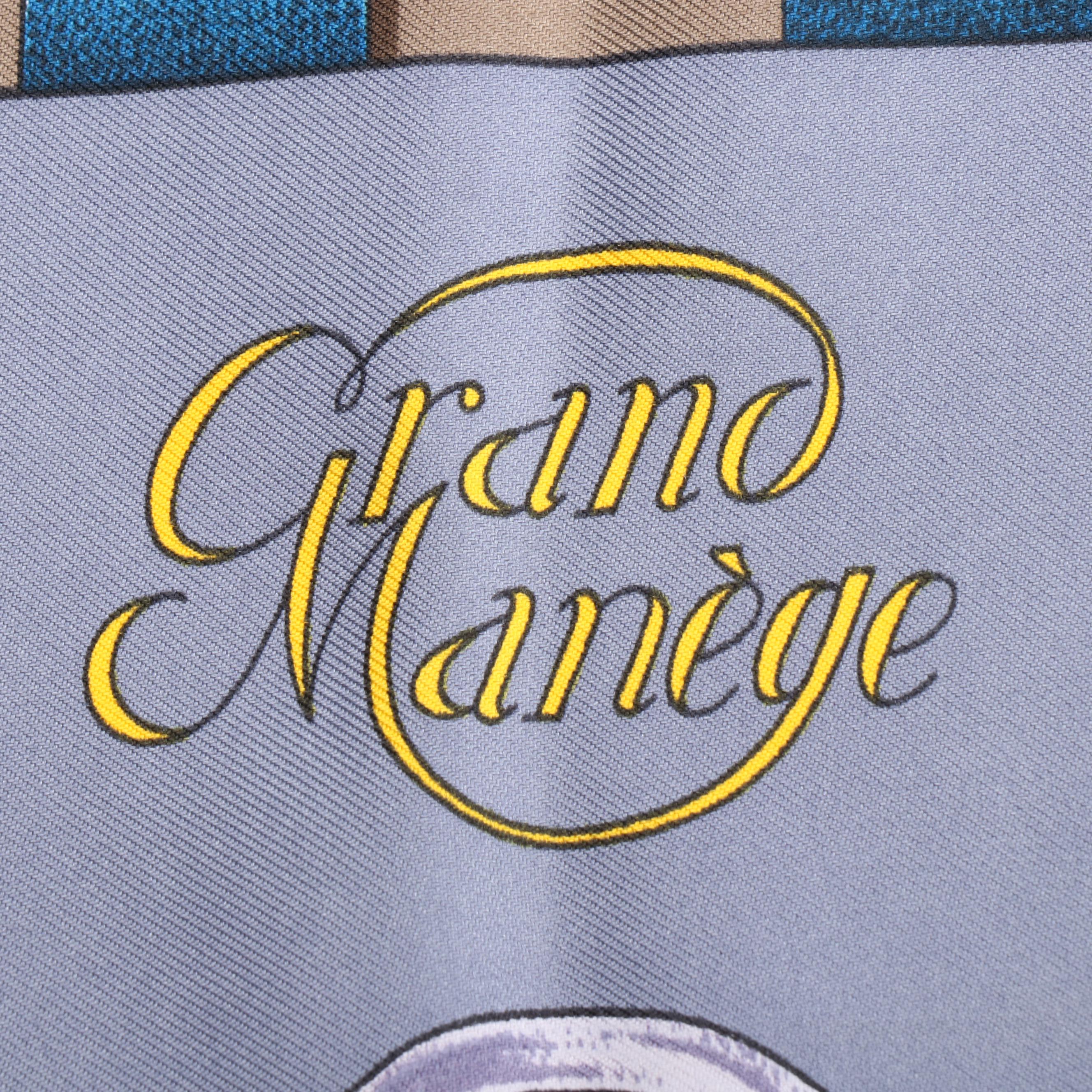 Hermès "Grand Manège" Silk Twill Scarf 90