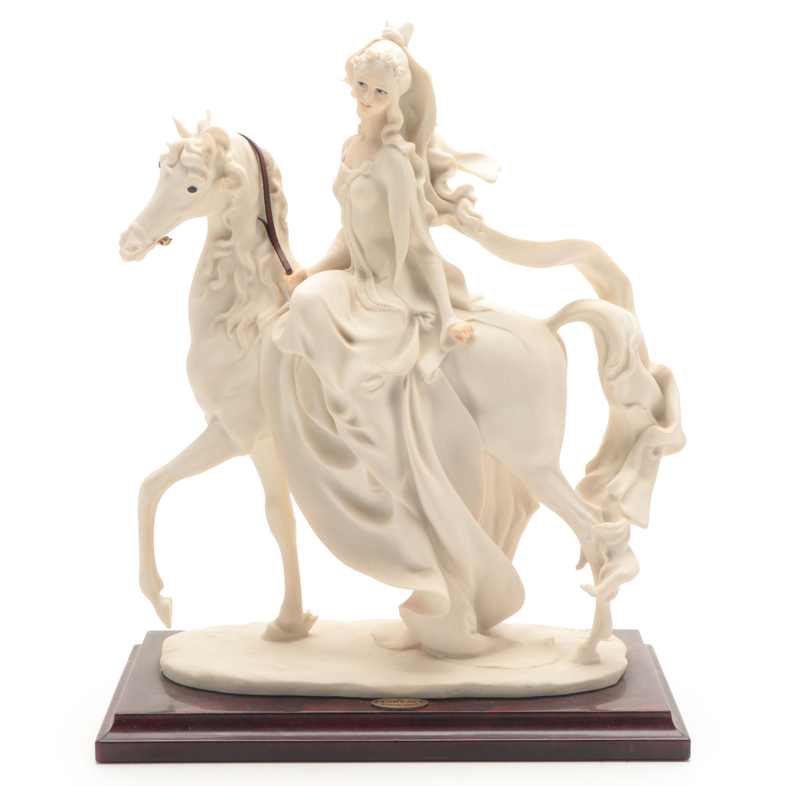 Giuseppe Armani "Lady Riding Horse" Resin Figurine on Base