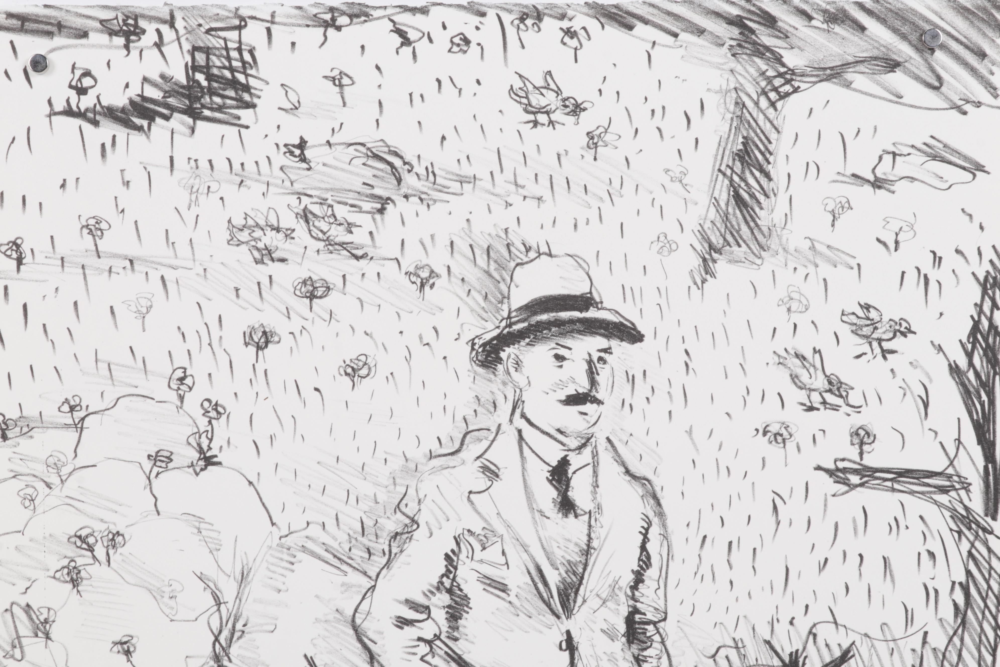 Sidney Chafetz Portrait Lithograph "Nathanael West," 1981