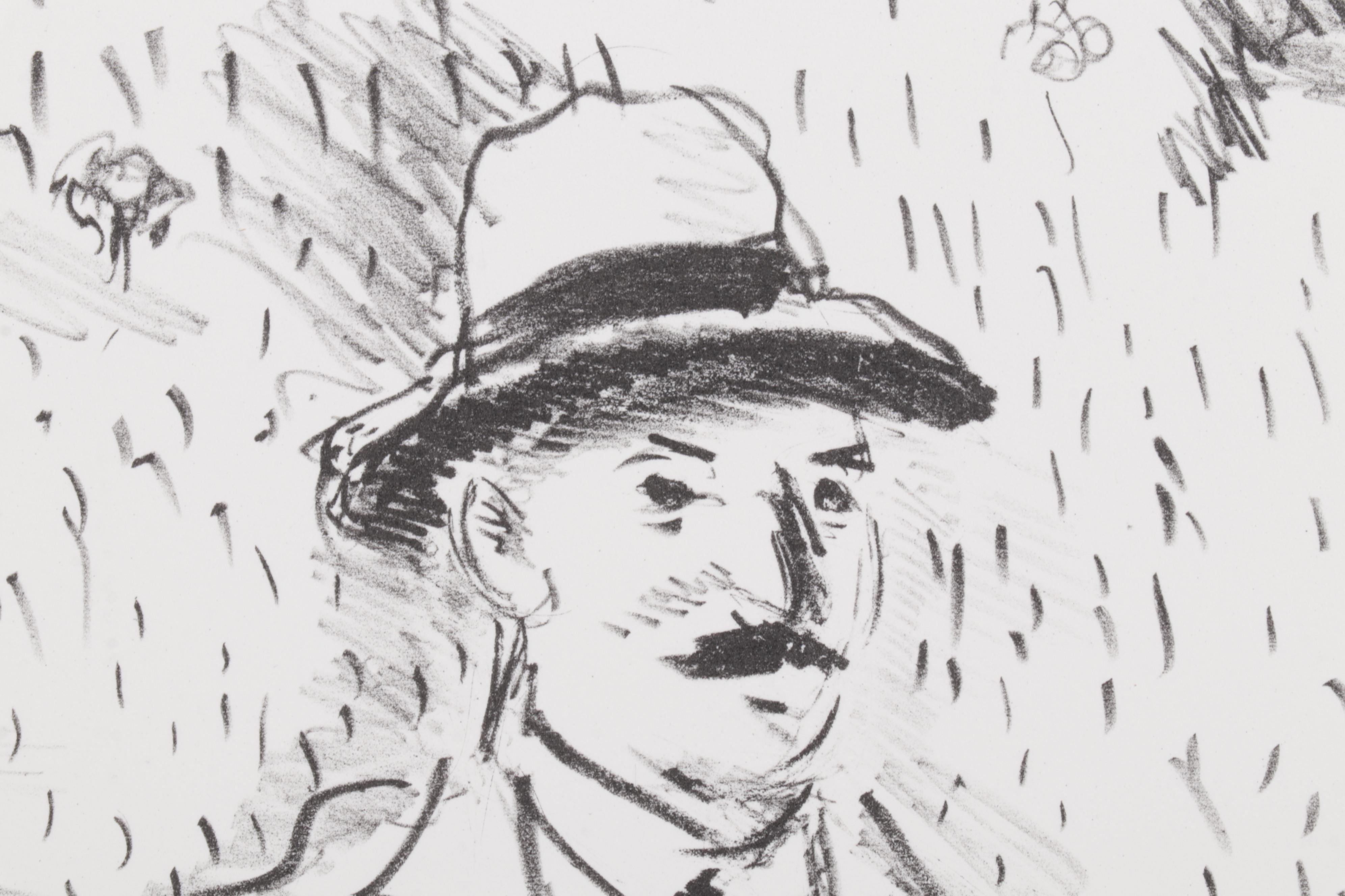 Sidney Chafetz Portrait Lithograph "Nathanael West," 1981