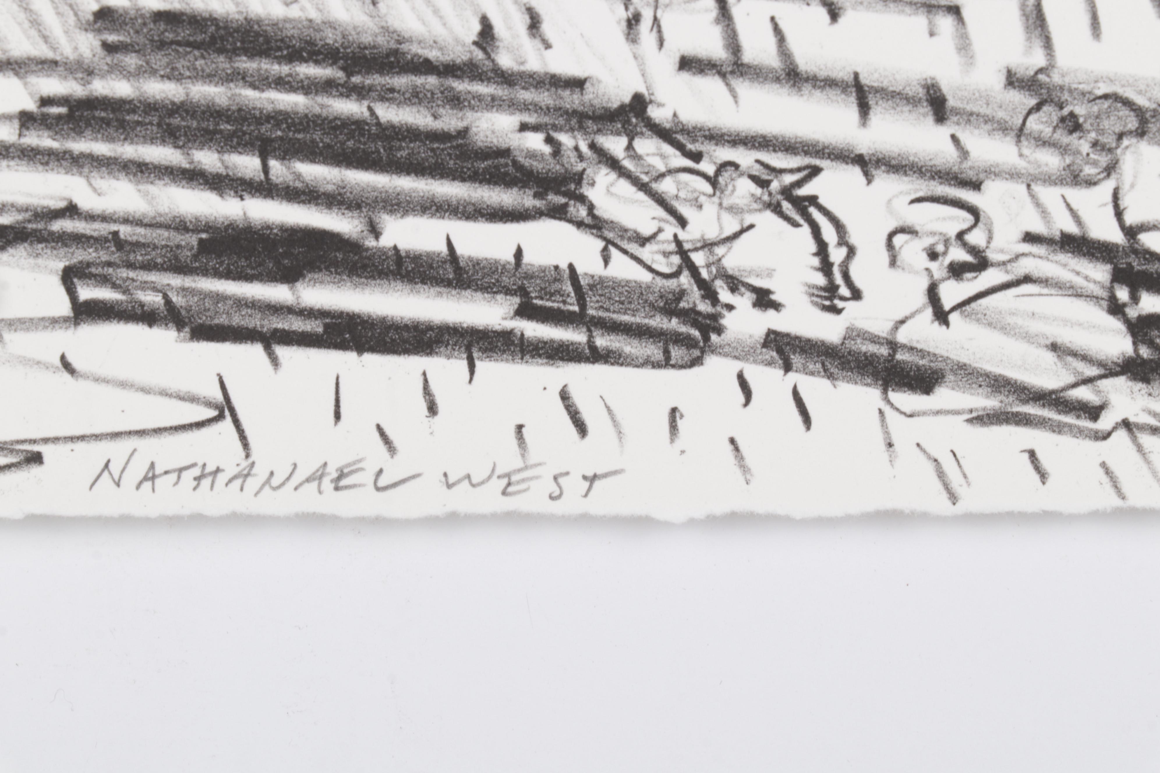 Sidney Chafetz Portrait Lithograph "Nathanael West," 1981