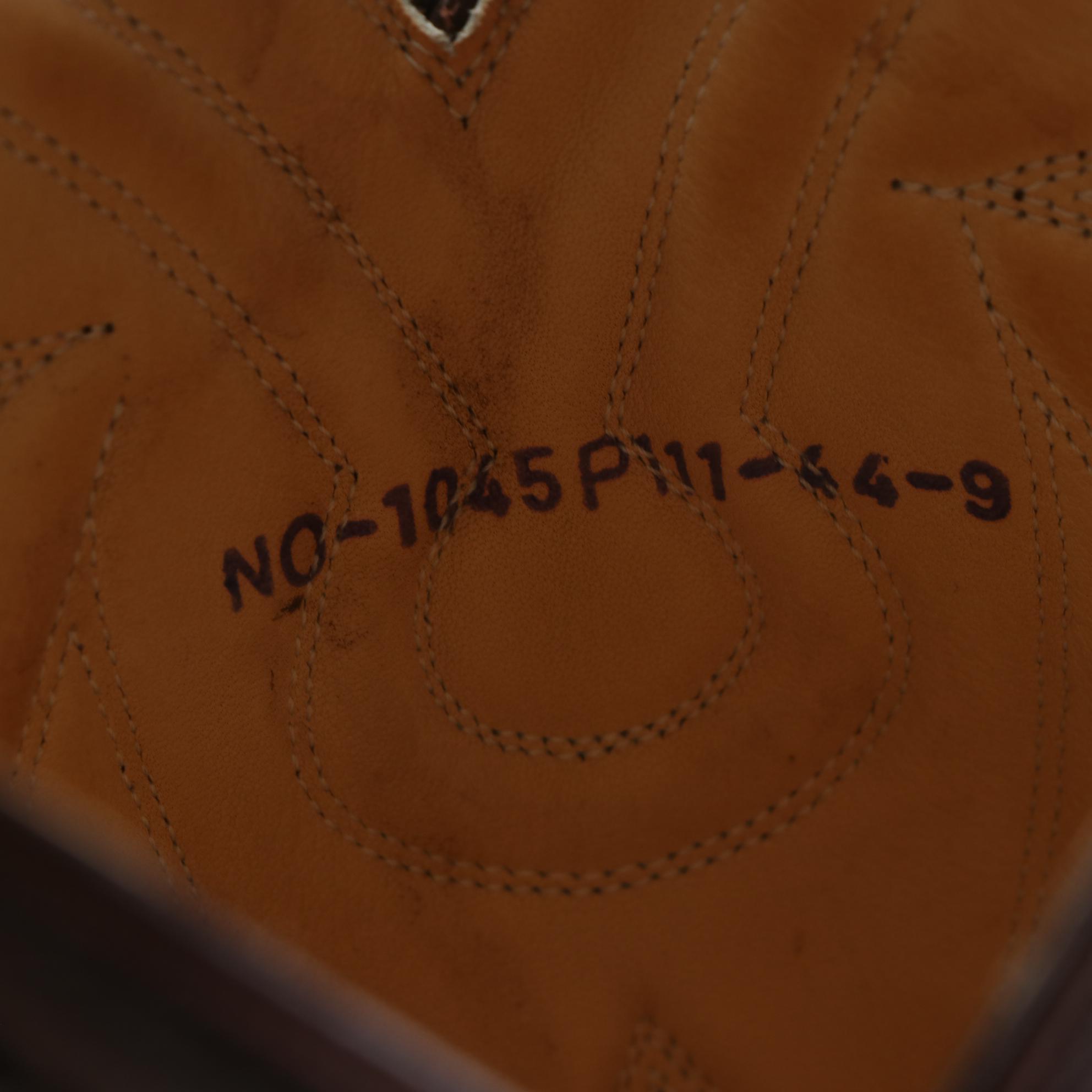 Cowboy Boots in Caiman Crocodile Skin and Brown Leather