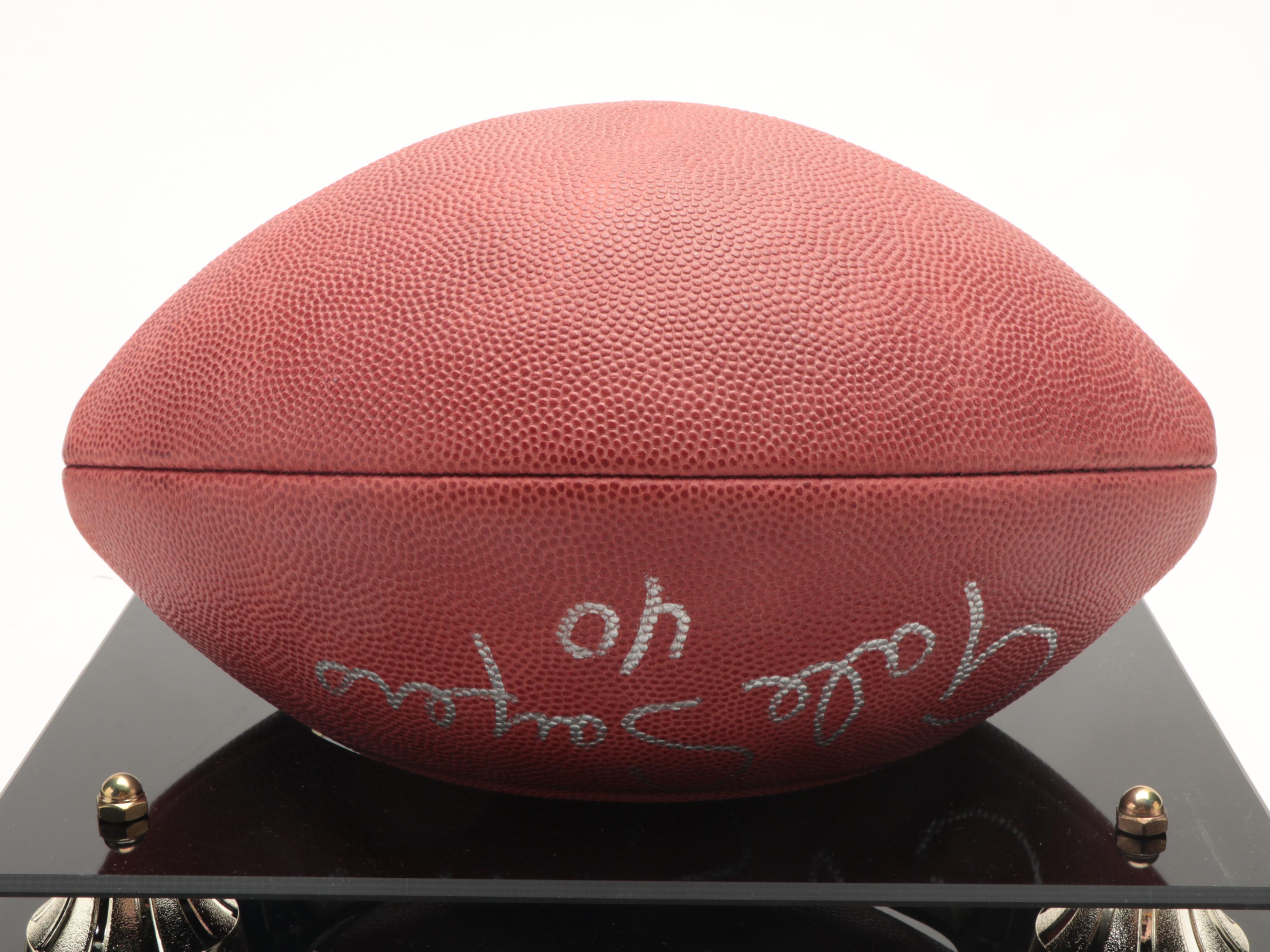 Chicago Bears Gale Sayers #40 Signed Wilson Football in Display Case
