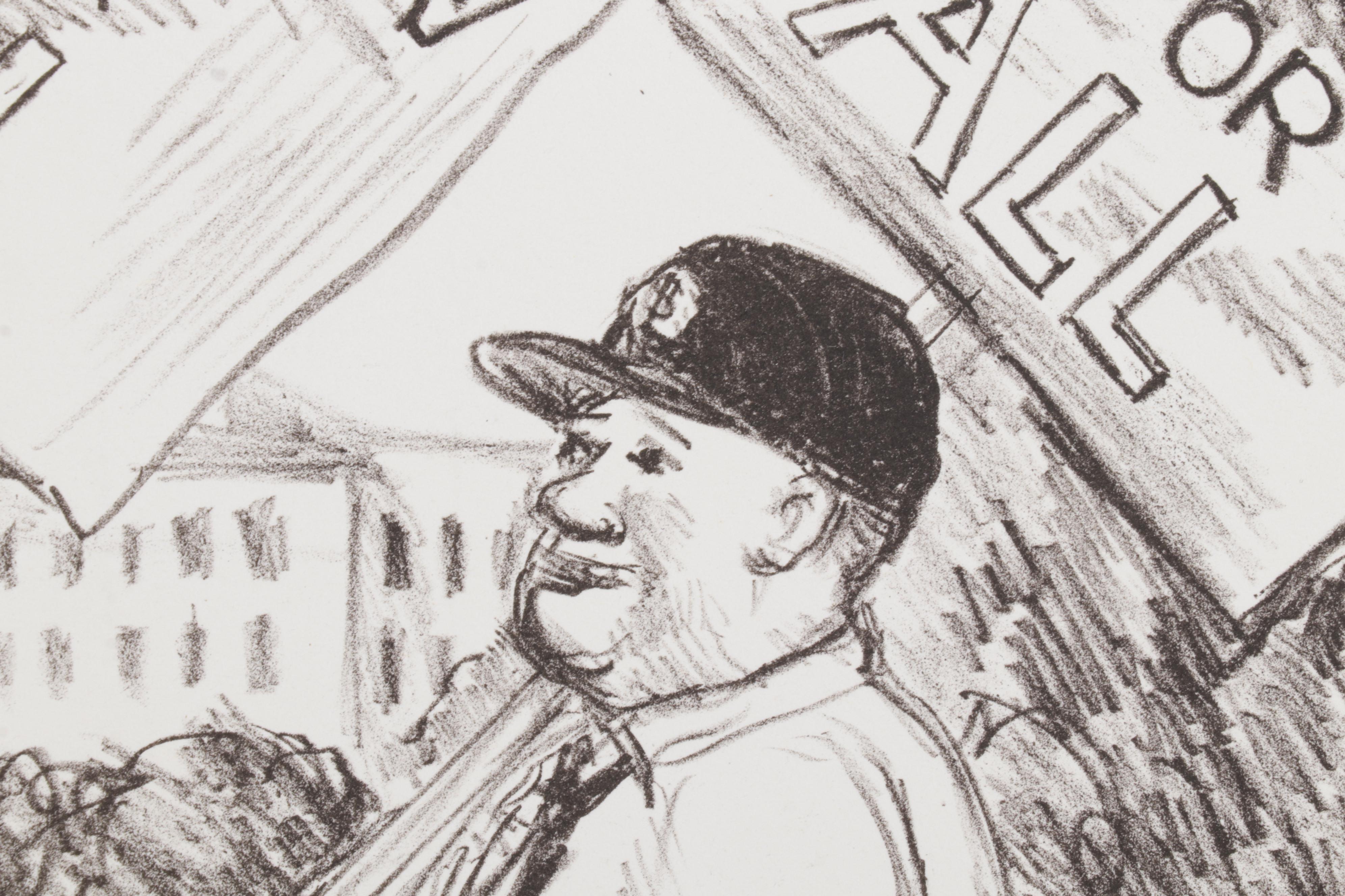 Sidney Chafetz Lithograph "Pickets," 1987