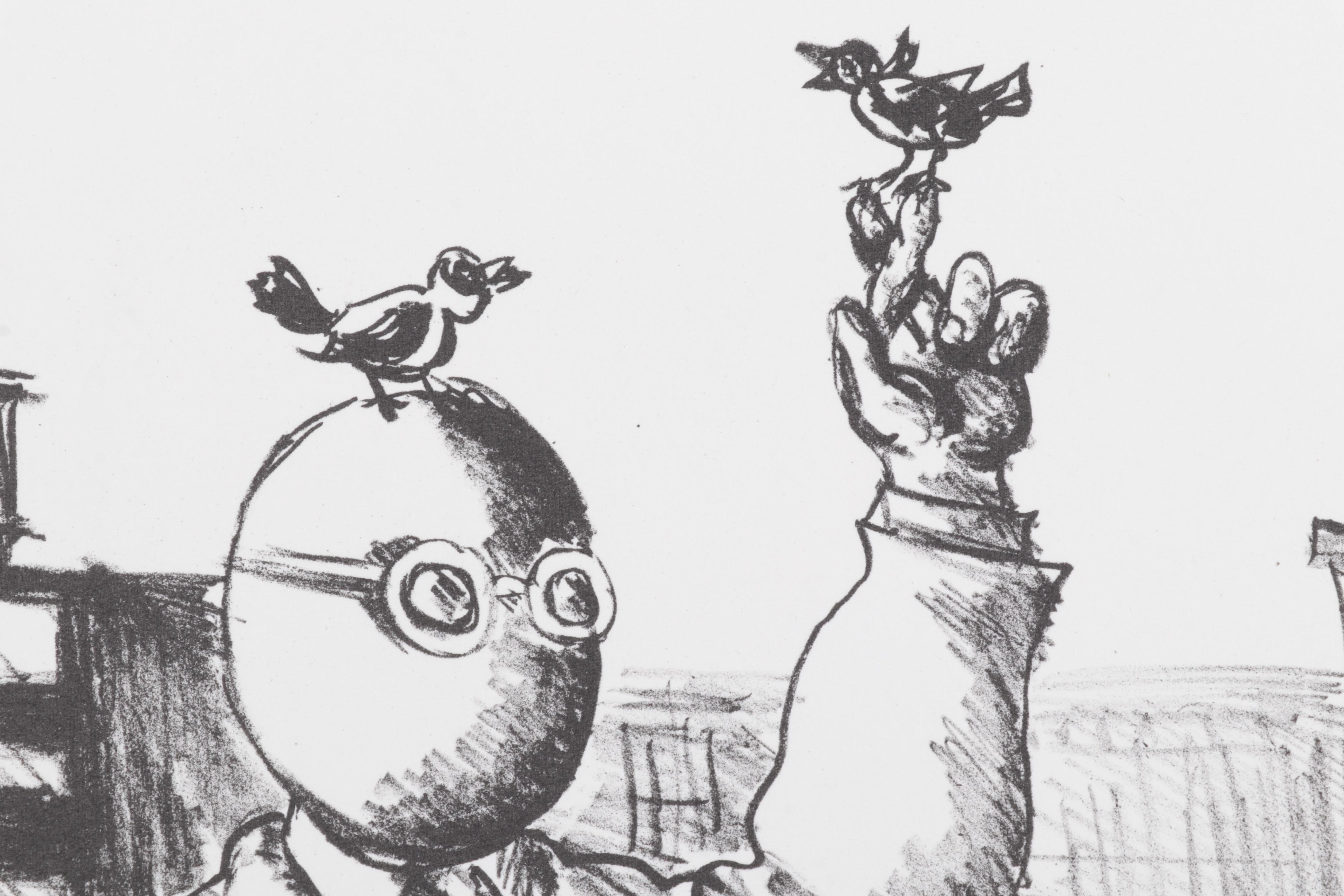 Sidney Chafetz Lithograph "Monumental Ephemera," 1985