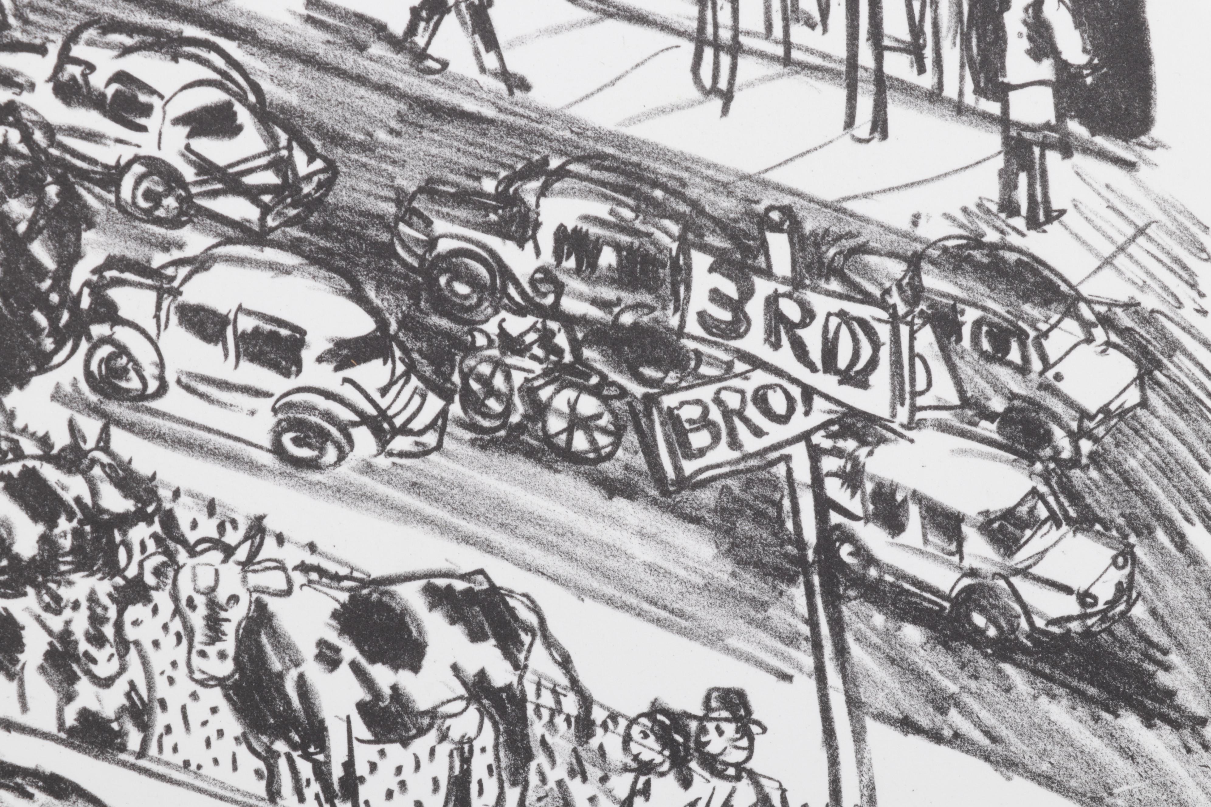 Sidney Chafetz Lithograph "Monumental Ephemera," 1985