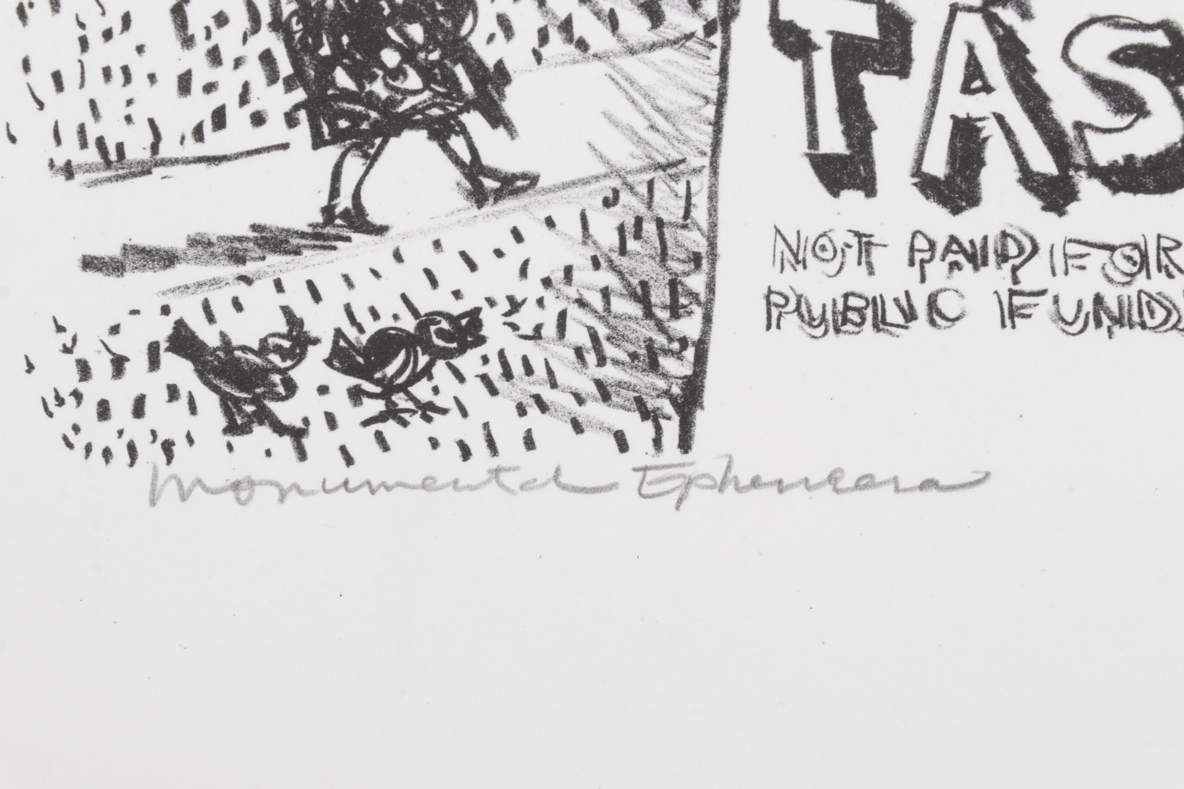 Sidney Chafetz Lithograph "Monumental Ephemera," 1985