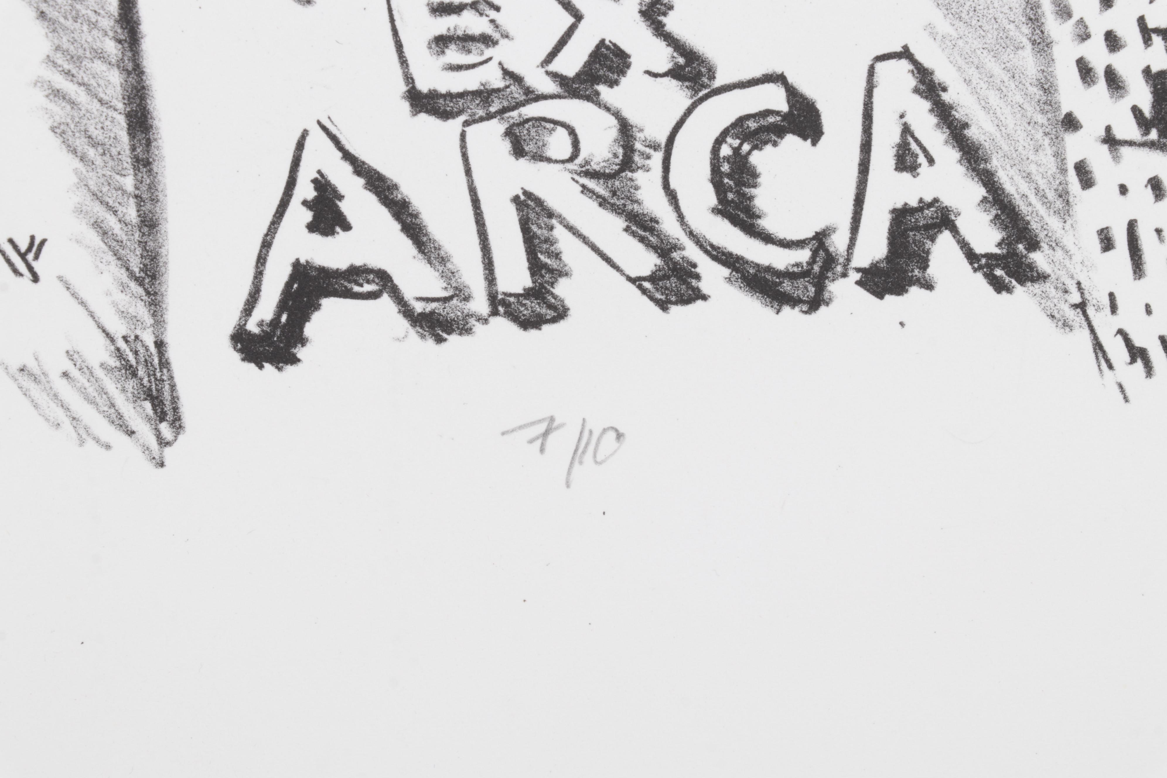 Sidney Chafetz Lithograph "Monumental Ephemera," 1985