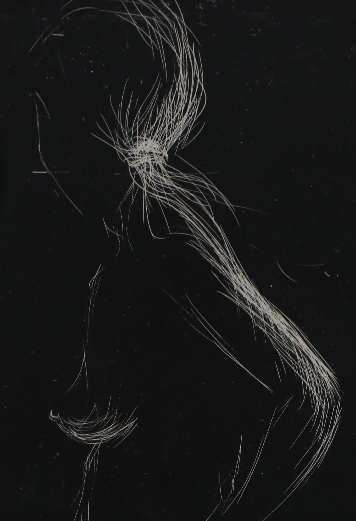 Bernyce Alpert Winick Scratch Board Figure Drawing "Jeunesse"