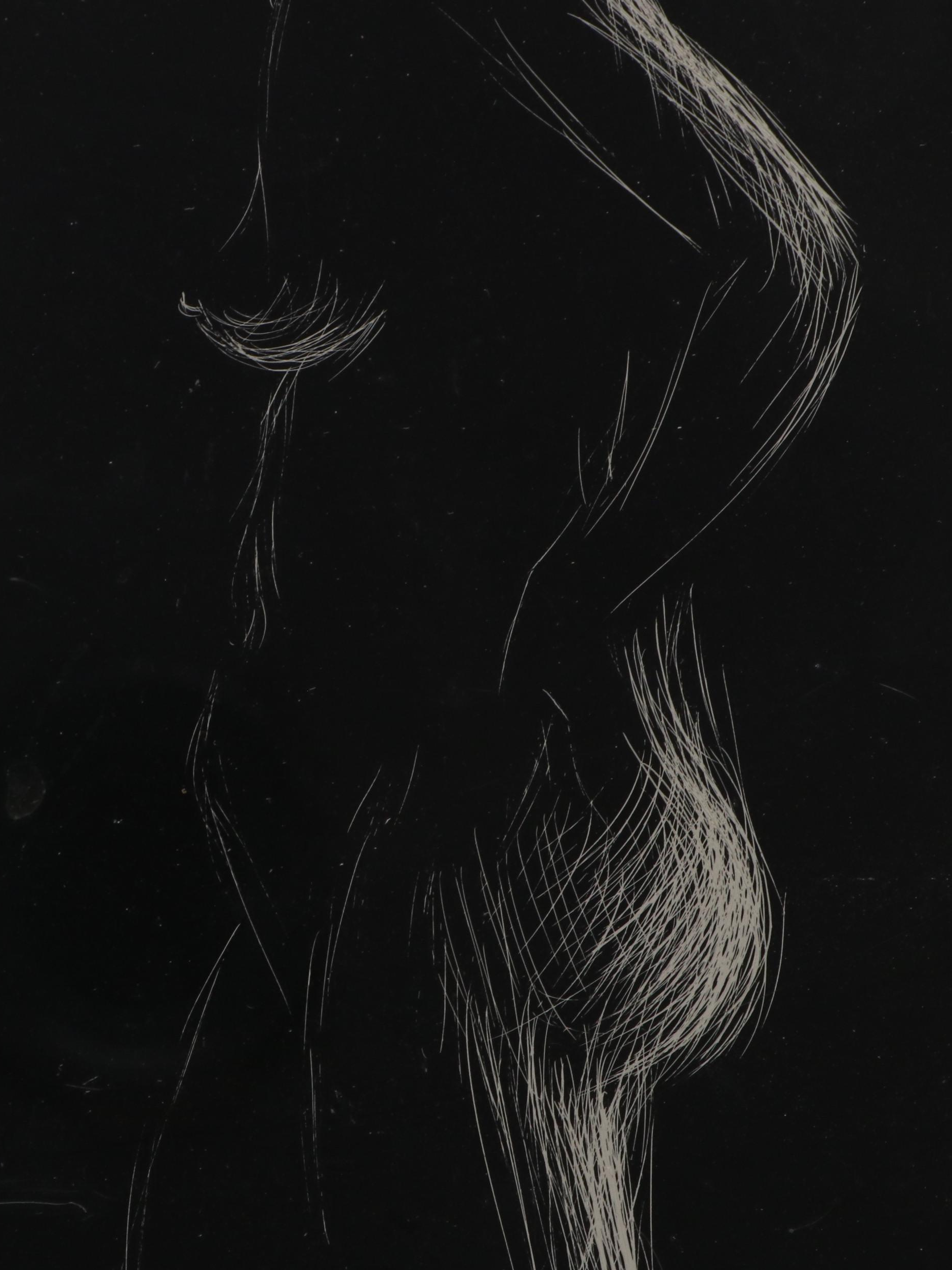 Bernyce Alpert Winick Scratch Board Figure Drawing "Jeunesse"