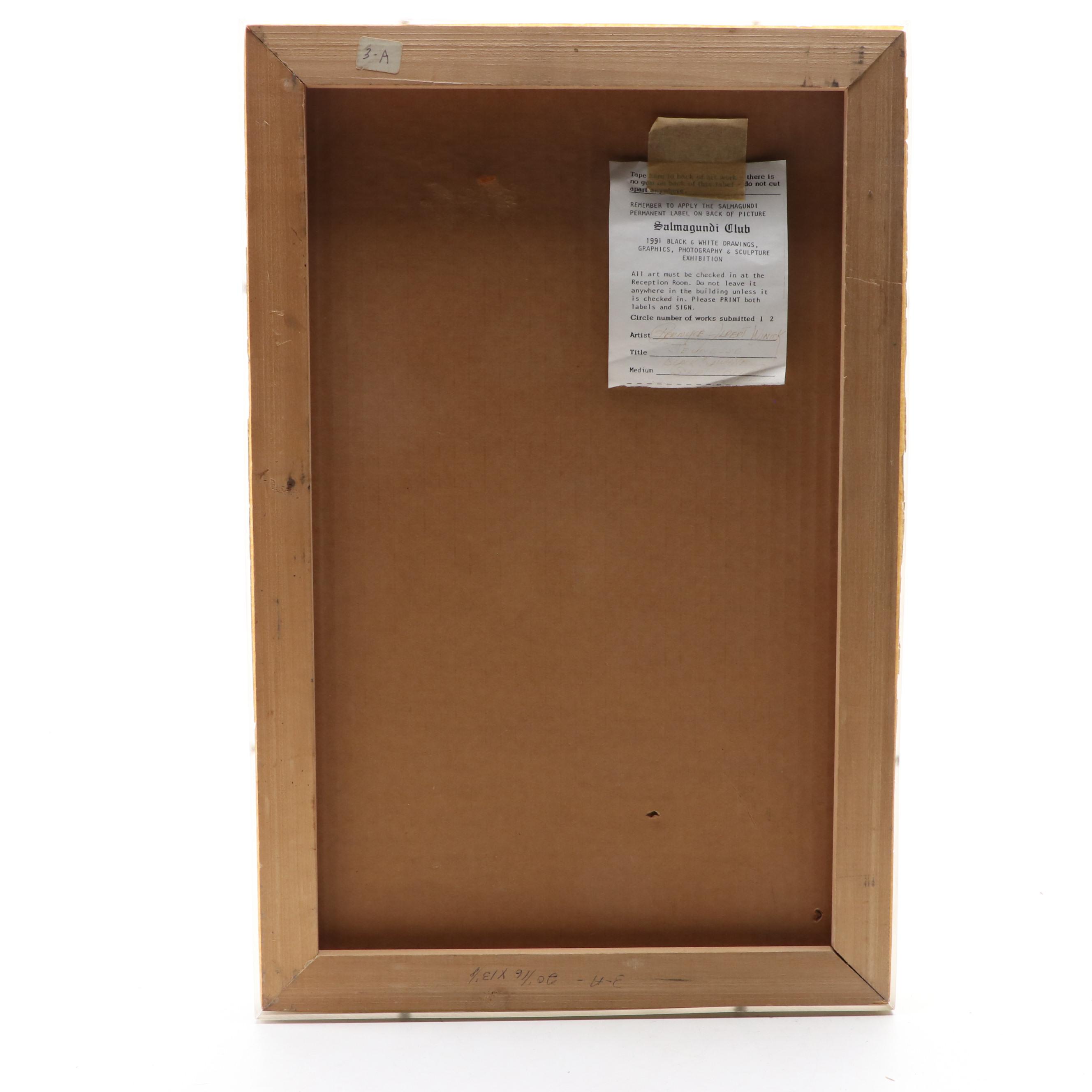 Bernyce Alpert Winick Scratch Board Figure Drawing "Jeunesse"