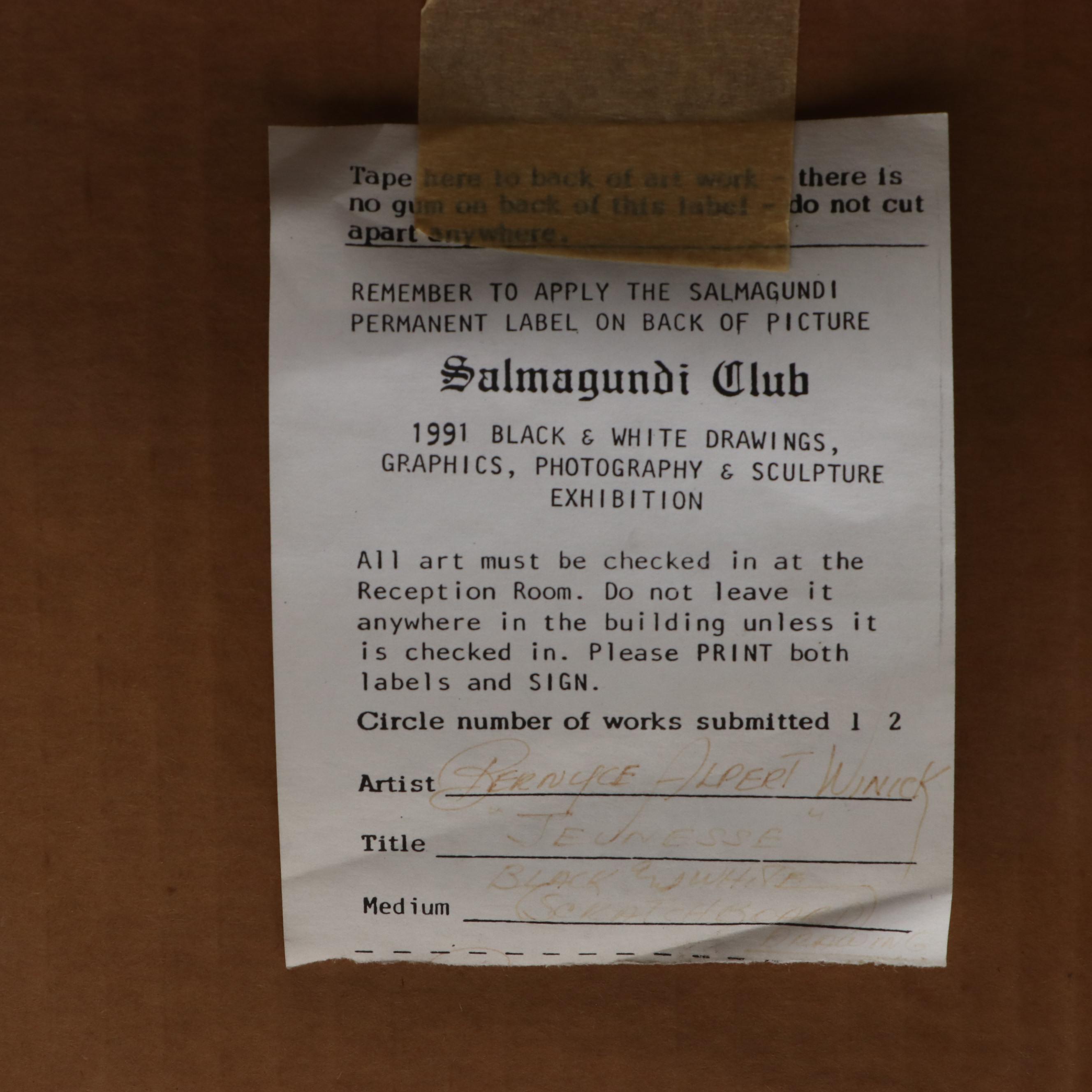 Bernyce Alpert Winick Scratch Board Figure Drawing "Jeunesse"