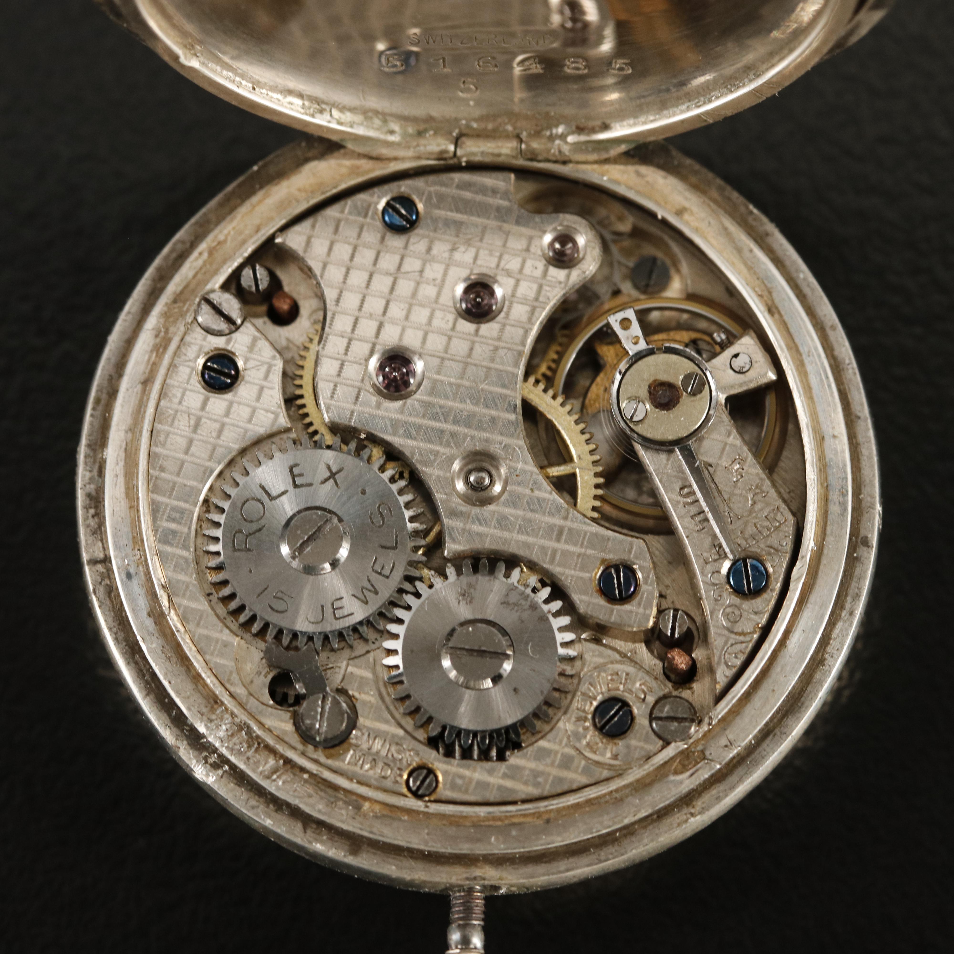 Vintage Rolex Rebberg Sterling Silver Customized Watch